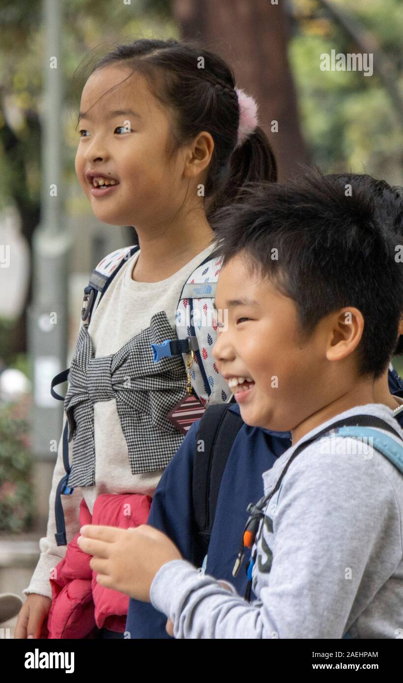 Japanische Kinder, Tokio, Japan Stockfoto