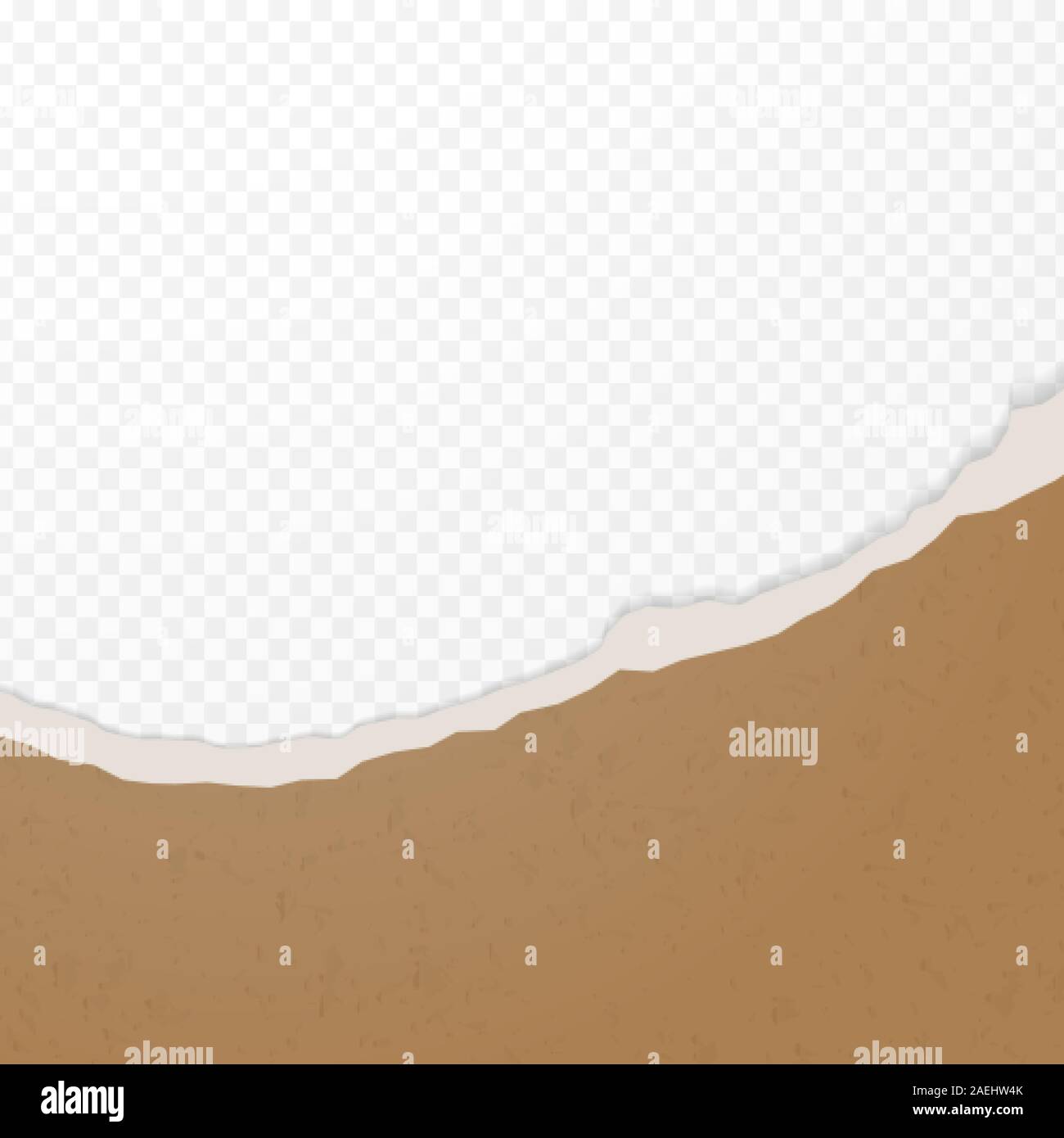 Ein Loch in der Pappe. Hintergrund der gerippten Recyclingpapier Stock Vektor