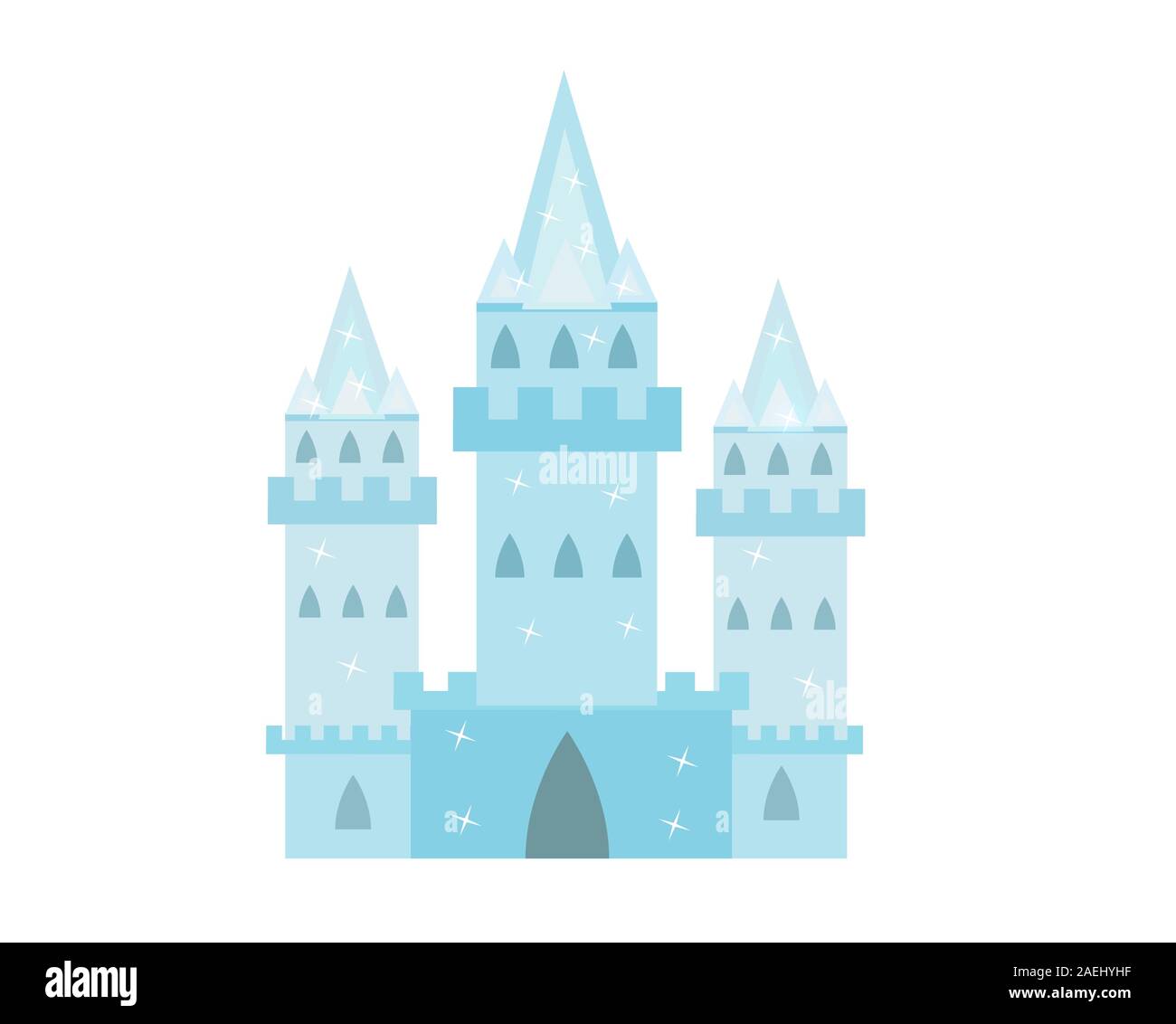 Ice Castle Prinzessinnen, Schnee palace cartoon Style Icon. Auf einem weißen Hintergrund. Vector Illustration Stock Vektor