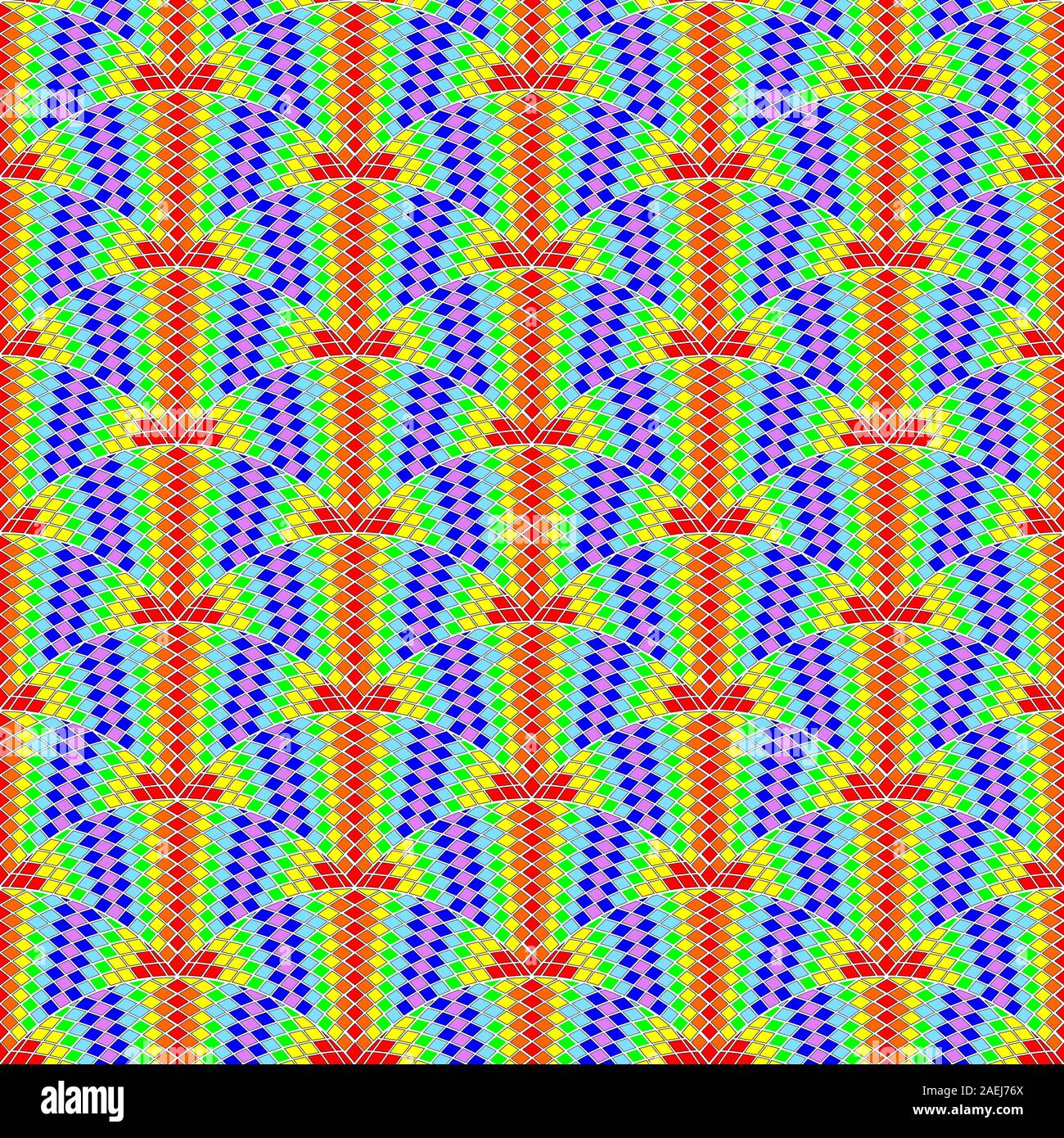 Rainbow Mosaik aus kleinen Quadraten. Nahtlose Muster. Farbe Vector Illustration. Stock Vektor