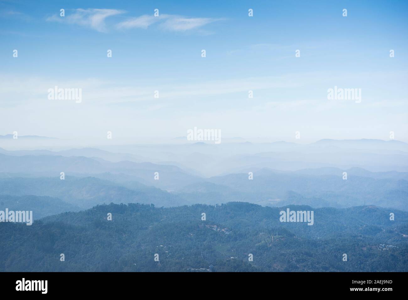 Sicht über die Landschaft rund um Munnar, Kerala, Indien Stockfoto