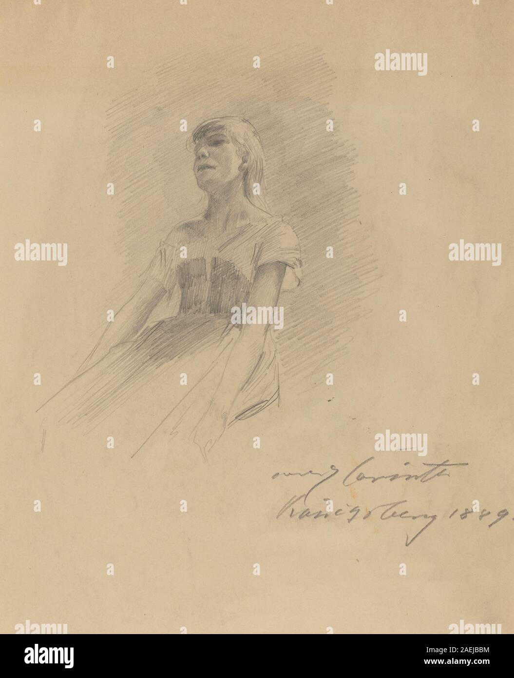 Lovis Corinth, sitzen junge Frau (recto), 1889 sitzen junge Frau [Vorderseite]; 1889 Datum Stockfoto