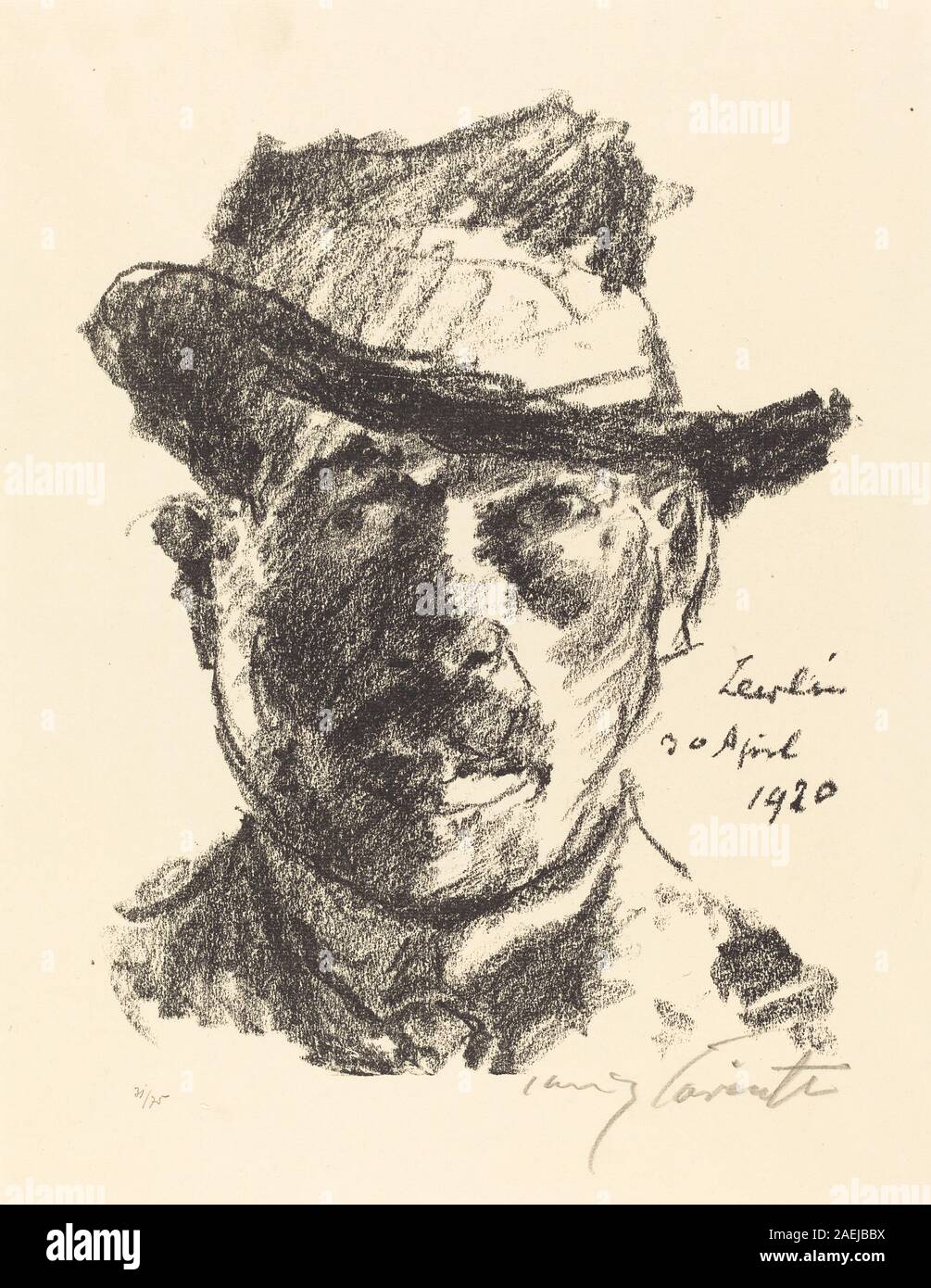 Lovis Corinth, Selbstbildnis (Selbstbildnis), 1920 Selbstbildnis (Selbstbildnis); 1920 Datum Stockfoto