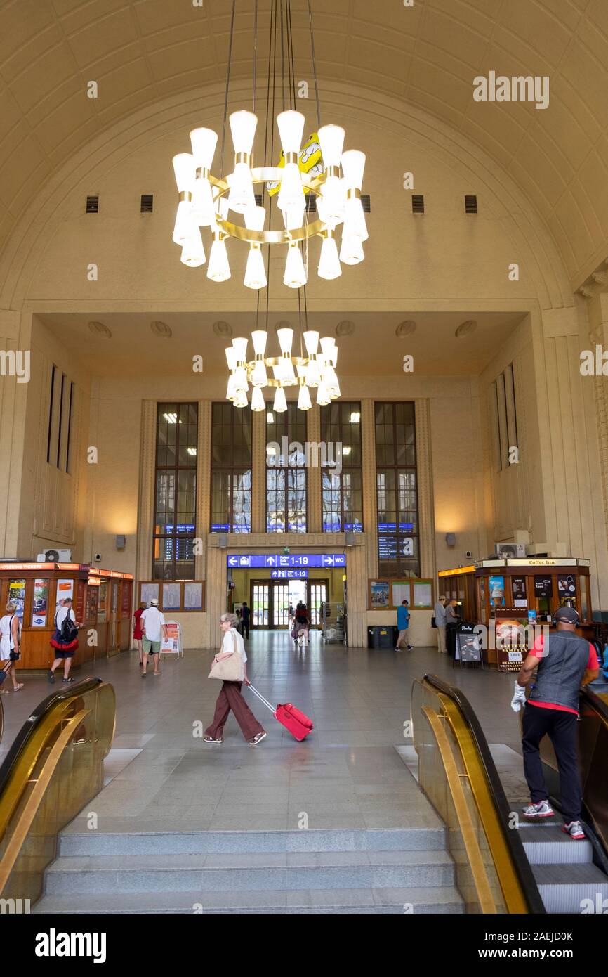 Innenraum der Bahnhof von Helsinki, Rautatientori, Helsinki, Skandinavien, Finnland, Europa. Stockfoto