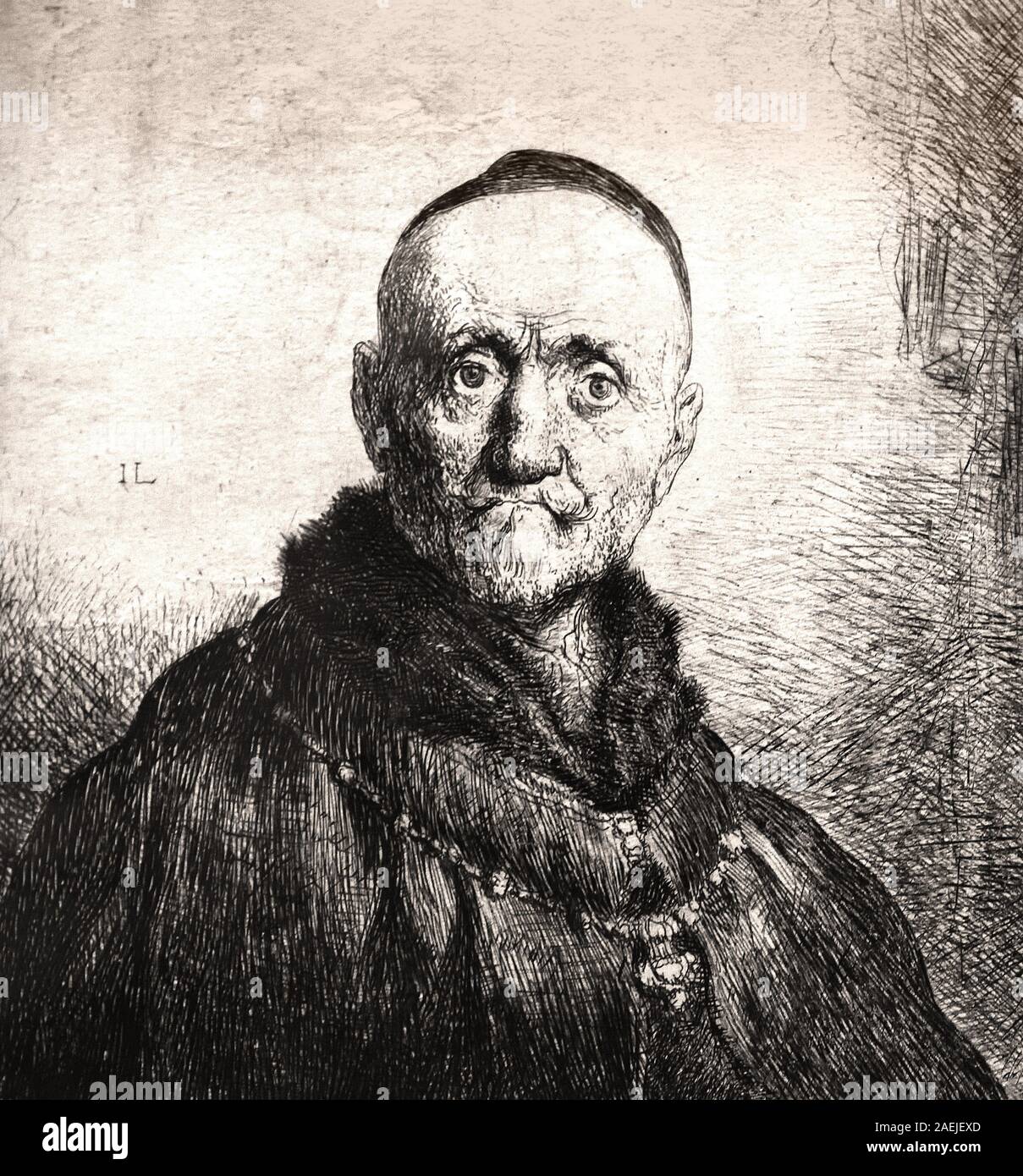 Die erste Orientalische Kopf 1635 nach Jan Lievens Rembrandt Harmenszoon van Rijn 1606 - 1669 Niederländische, die Niederlande, Holland, Stockfoto