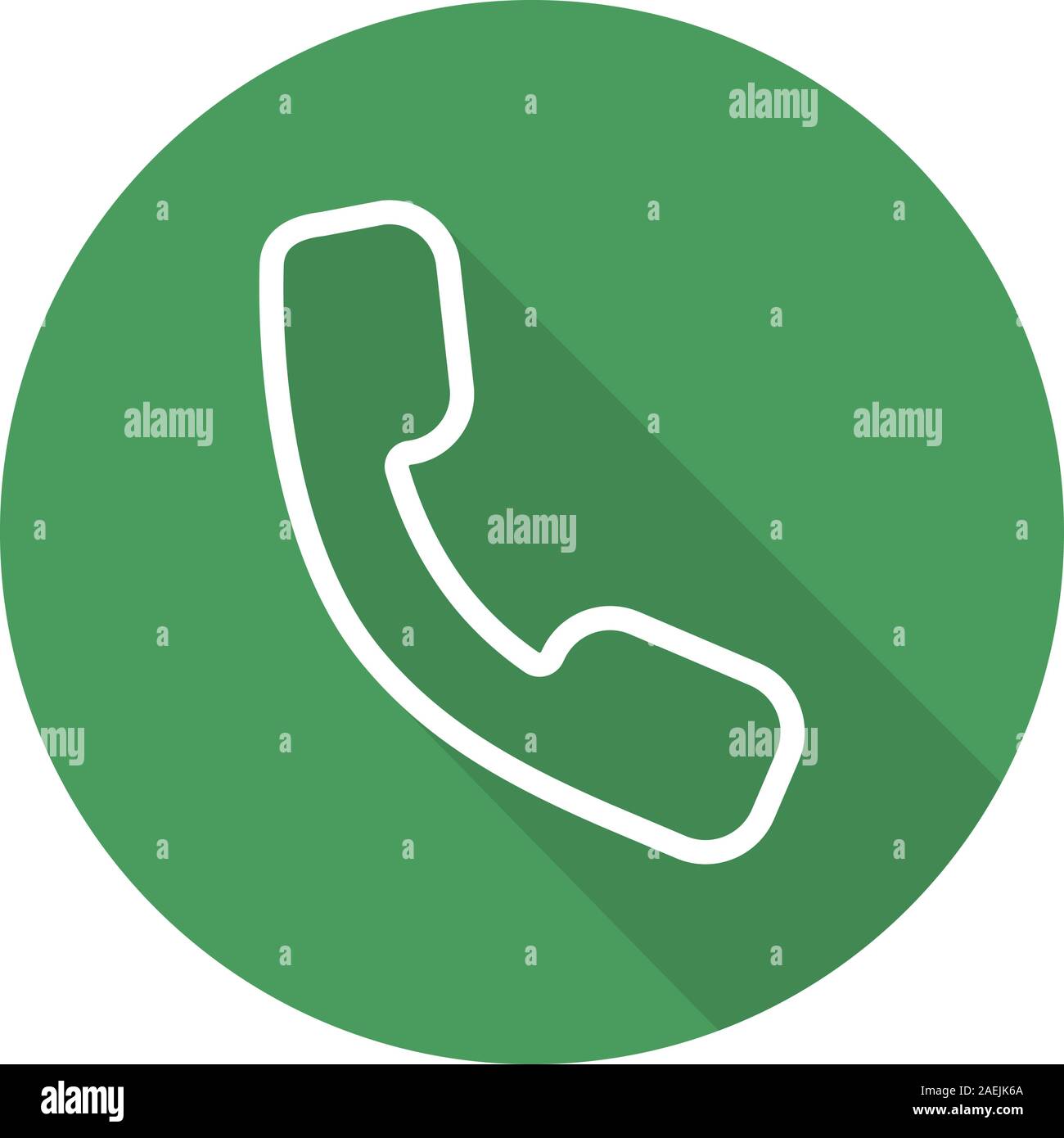 Hörer Flachbild lineare lange Schatten Symbol. Telefon. Vektor Struktursymbol Stock Vektor