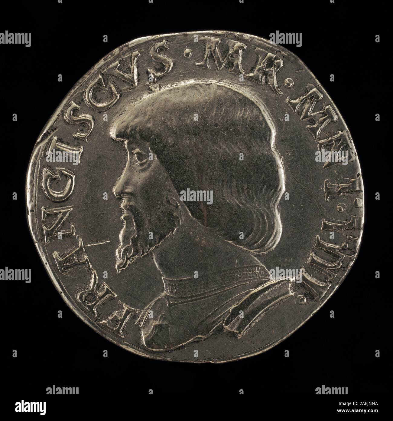 Mantuanischen des 16. Jahrhunderts, Francesco II Gonzaga, 1466-1519, 4 Marquis von Mantua 1484 (Vorderseite), 16. Jahrhundert Francesco II Gonzaga, 1466-1519, 4 Marquis von Mantua 1484 [Vorderseite]; 16. Datum Stockfoto