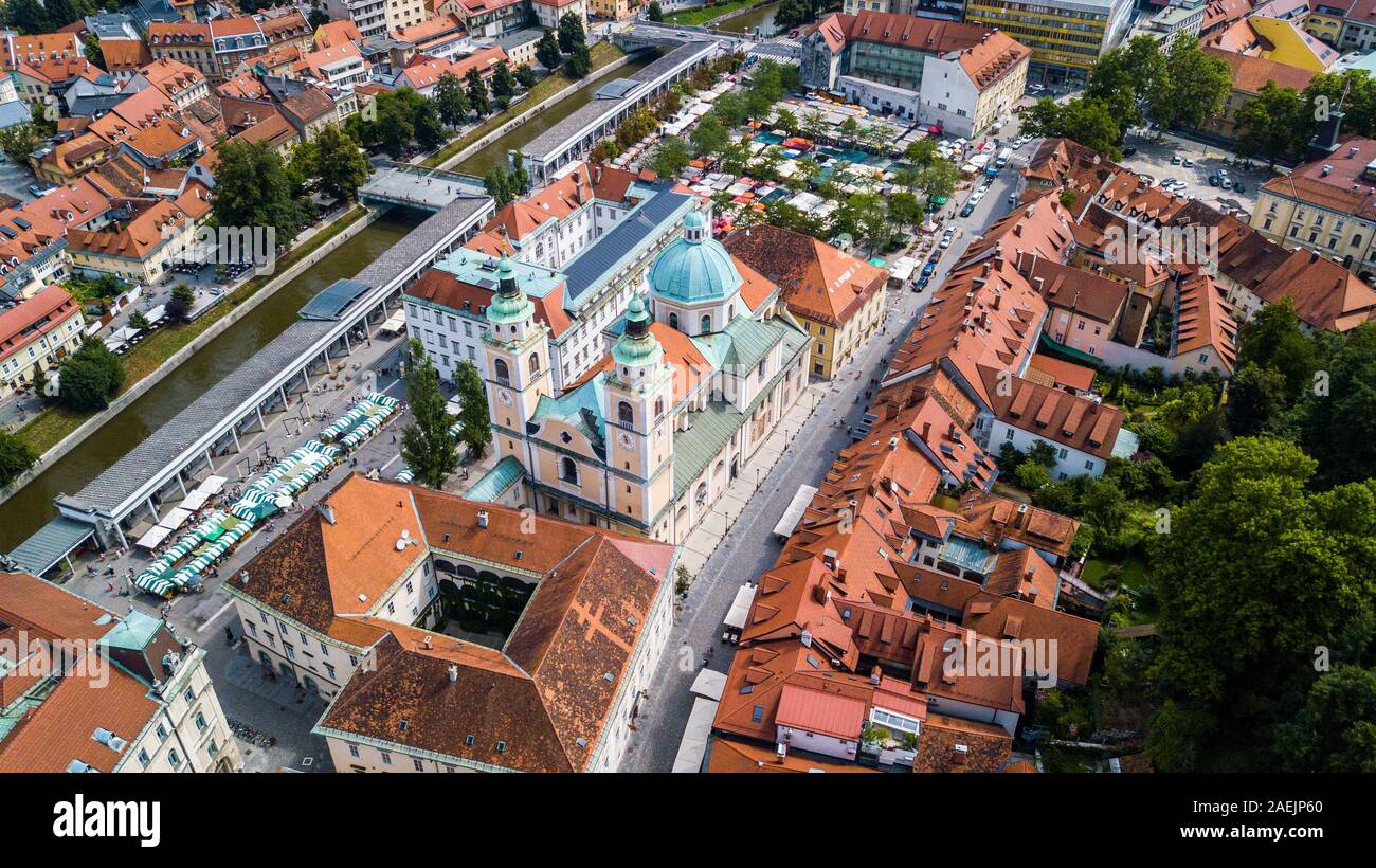 Ljubljana Kathedrale oder die Kathedrale Ljubljana, Ljubljana, Slowenien Stockfoto