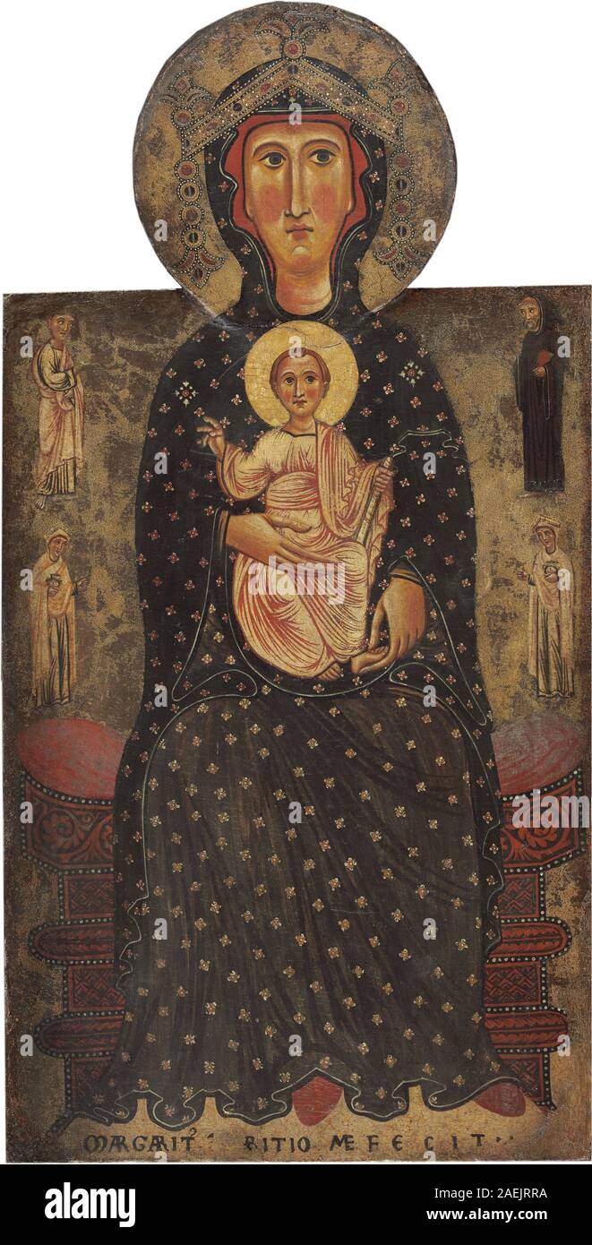 Margaritone d'Arezzo, Madonna mit Kind auf dem Thron mit vier Heiligen, c 1240-1245 Madonna mit Kind auf dem Thron mit vier Heiligen; c. 1240/1245 Stockfoto Margaritone d'Arezzo, Madonna mit Kind auf dem Thron mit vier Heiligen, c 1240-1245 Madonna mit Kind auf dem Thron mit vier Heiligen; c. 1240/1245 Stockfoto
