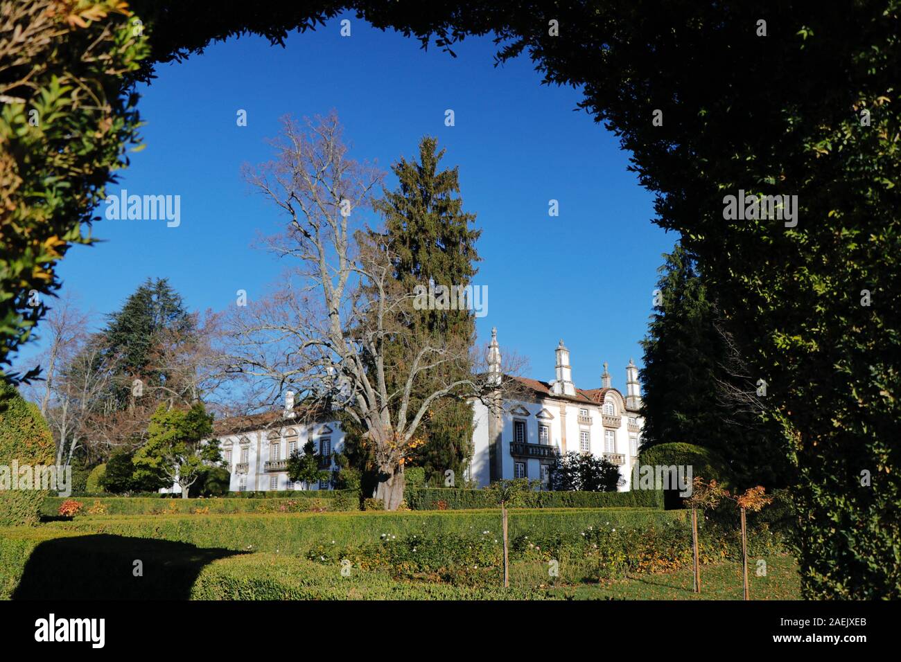 Der Mateus-Palast, die Casa de Mateus oder Palácio de Mateus - die Heimat von Mateus Rose - gilt als das schönste Gebäude der Welt. Stockfoto