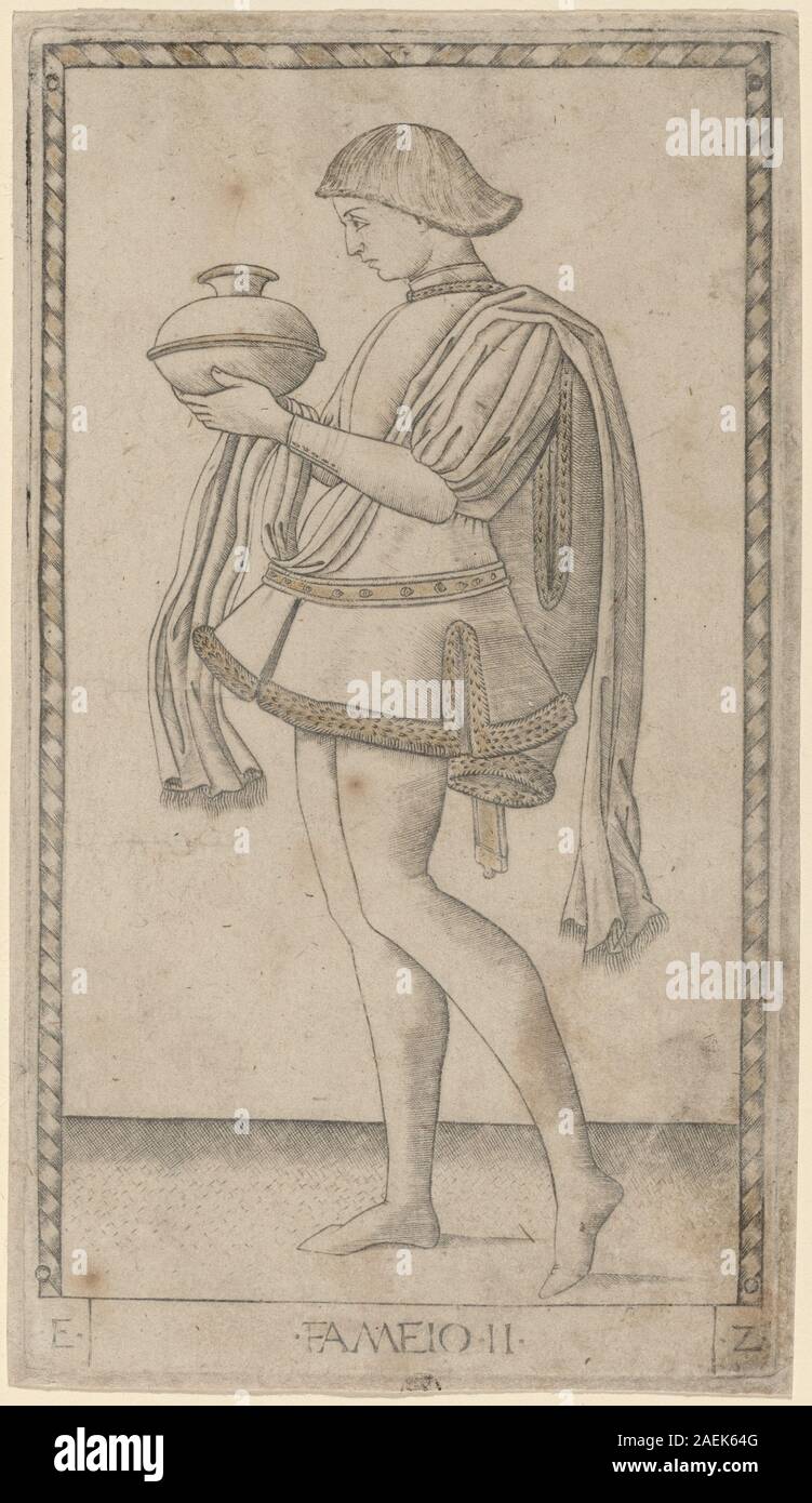 Meister der E-Serie - Tarocchi, Fameio (Diener), c 1465 Fameio (Knecht); c. 1465 Stockfoto