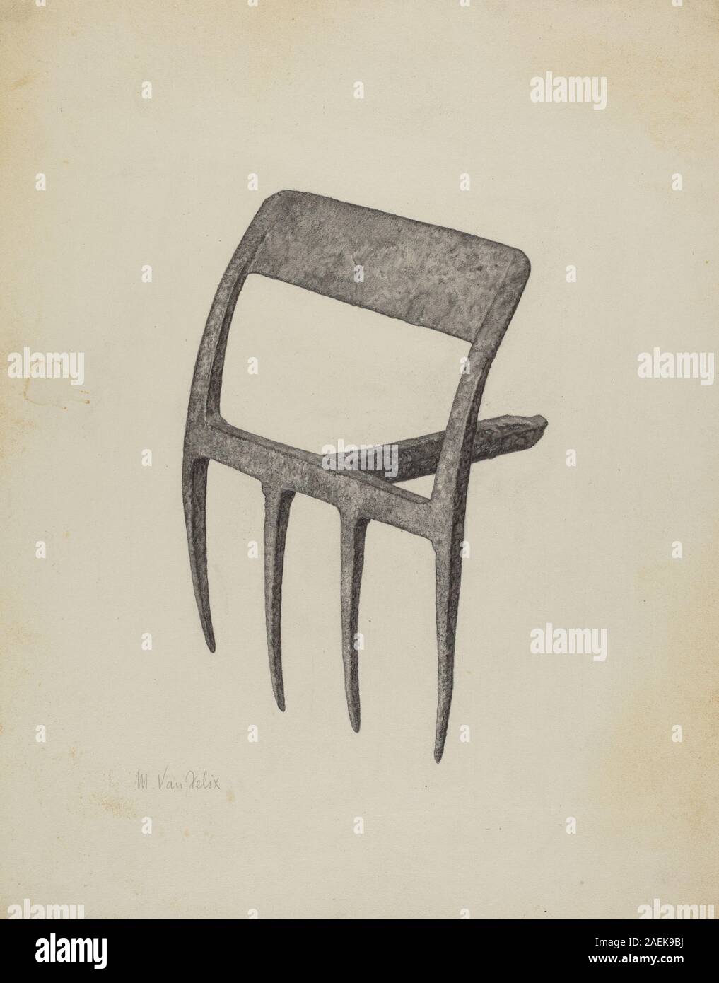 Maurice Van Felix, Pa Deutsch Hoe, 1941 Pa. Deutsche Hacke; 1941 Datum Stockfoto