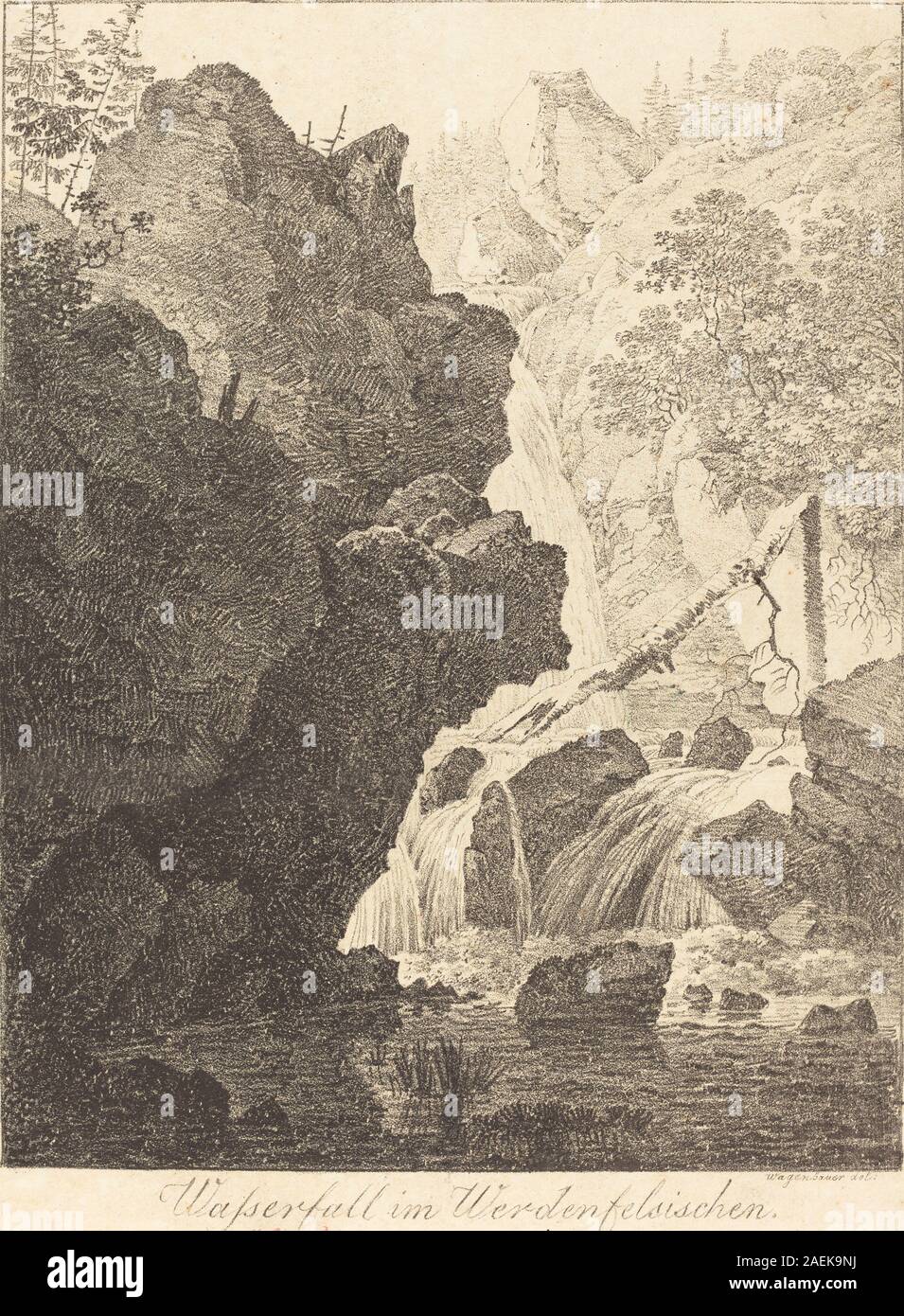 Max Joseph Wagenbauer, der Wasserfall (Wasserfall im Werdenfelsischen), 1805 Der Wasserfall (Wasserfall im Werdenfelsischen); 1805 Datum Stockfoto
