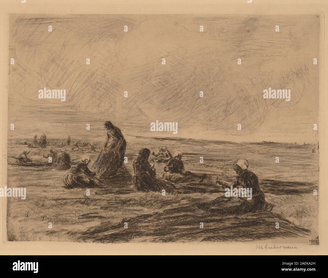 Max Liebermann, Flicken der Netze, 1894 Flicken der Netze; 1894 Datum Stockfoto