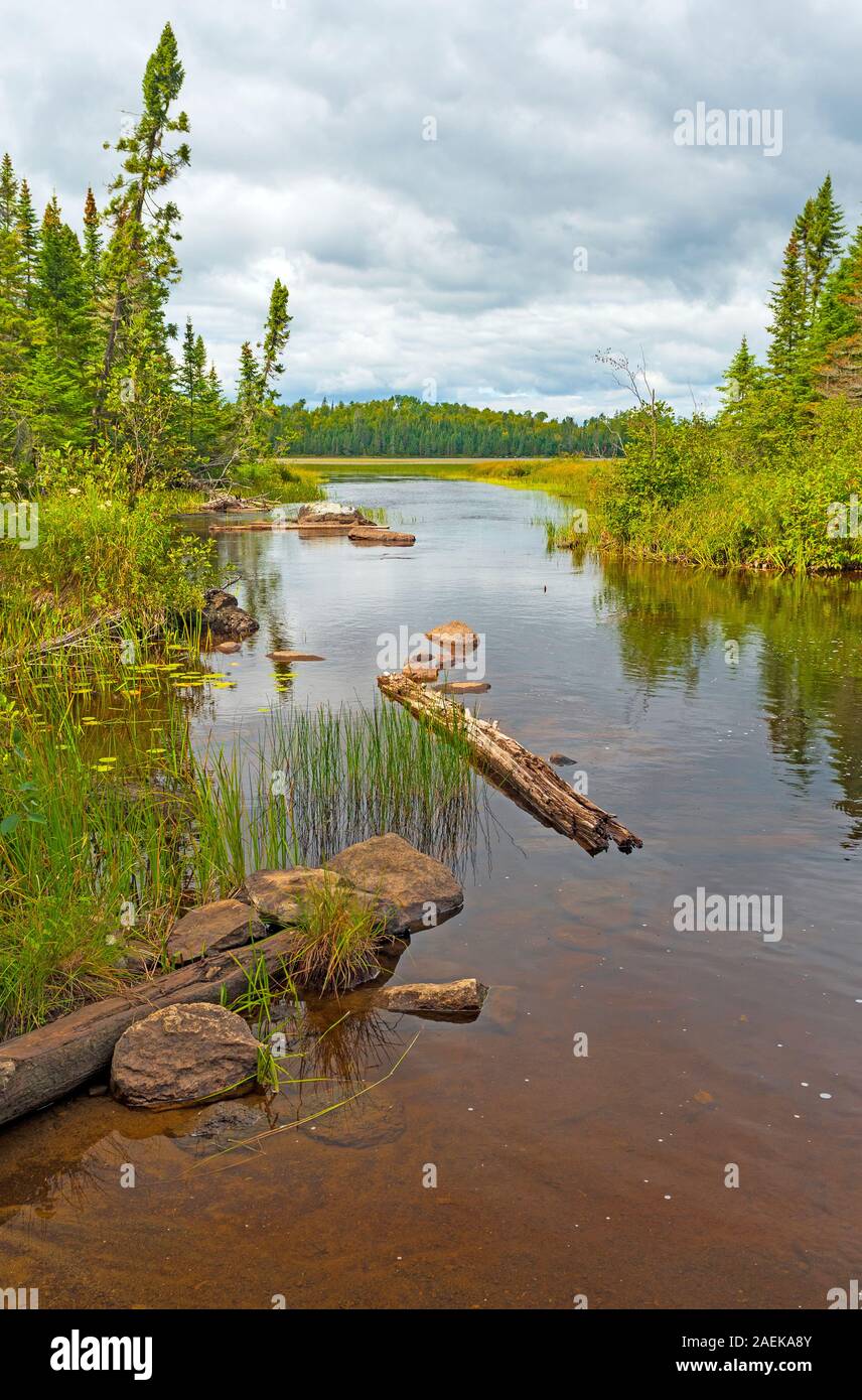 Ruhigen Einlass auf eine Wüste See in der Boundary Waters Canoe Area in Minnesota Stockfoto