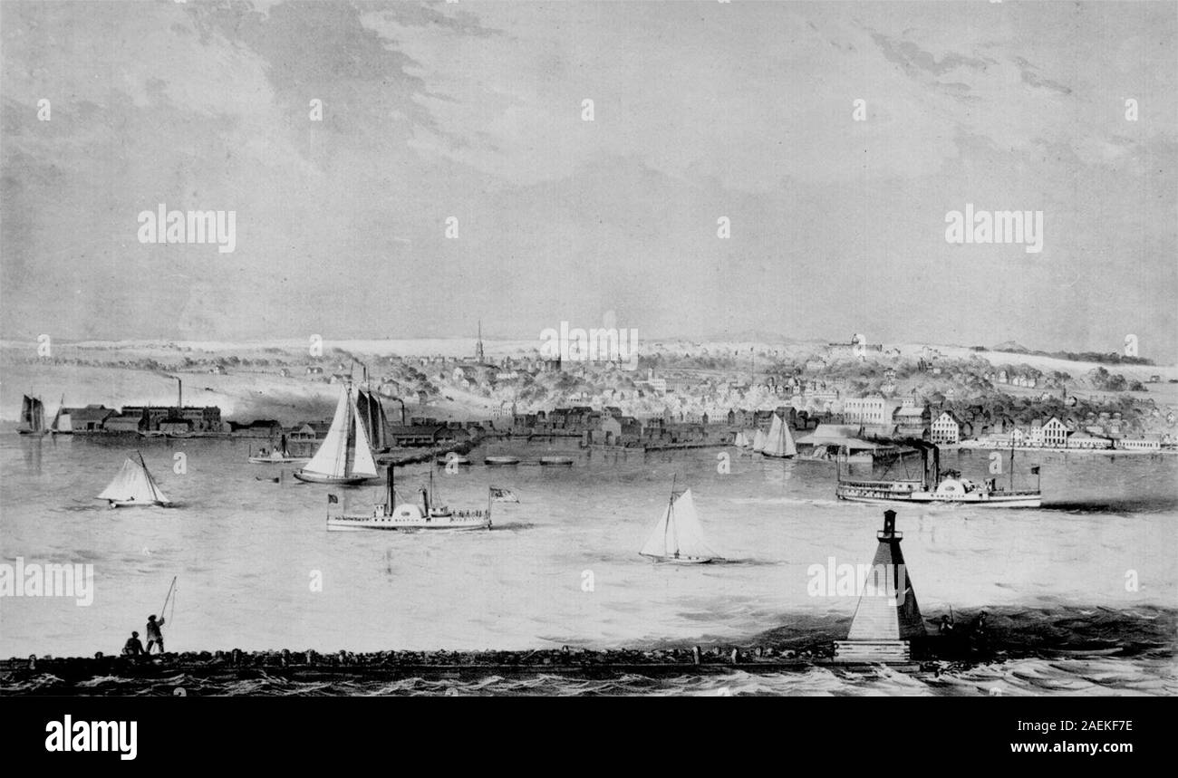 Burlington, Vermont, 1858. Vom See Stockfoto