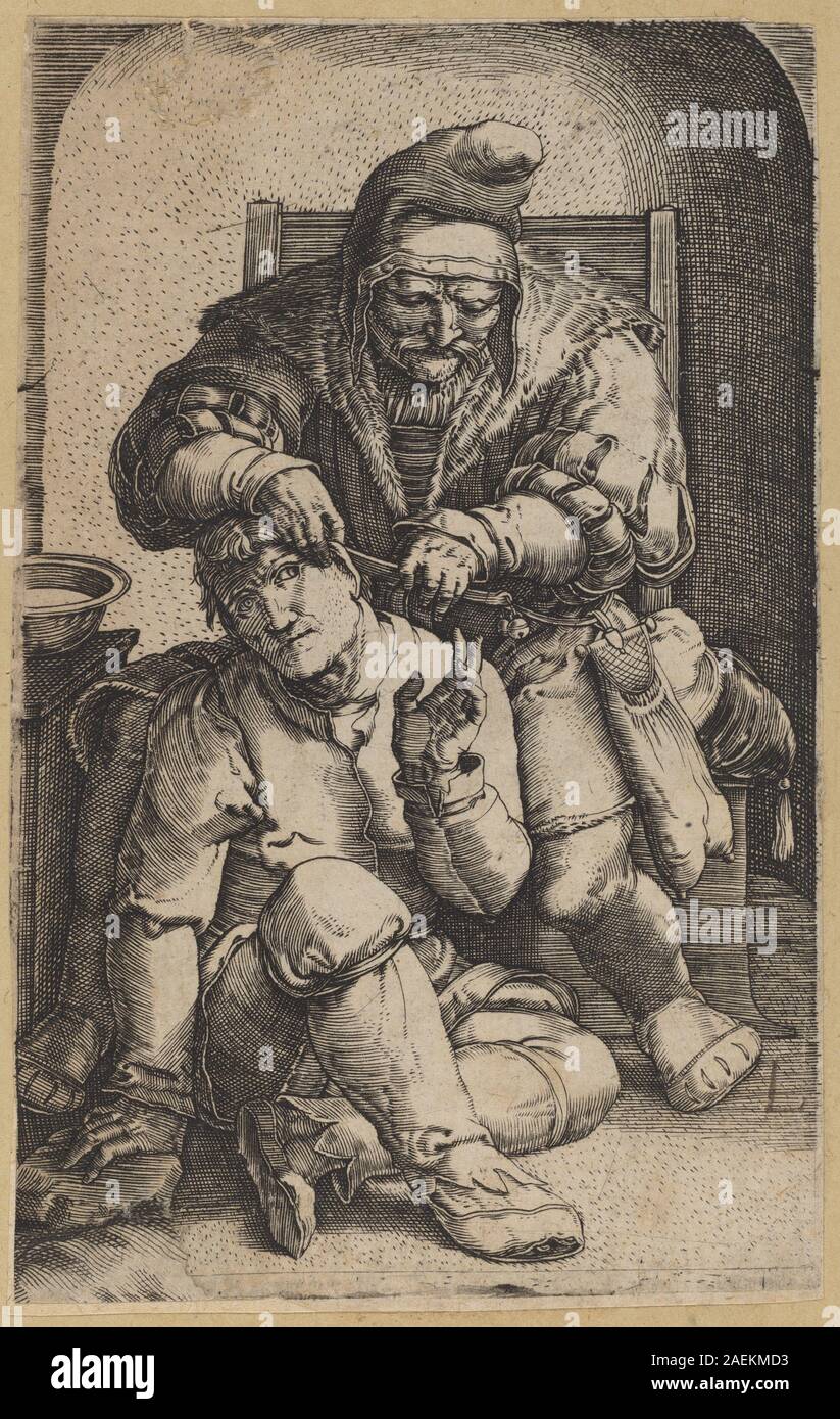 Niederländischen aus dem 16. Jahrhundert, nach Lucas van Leyden, der Chirurg (rückwärts kopieren) der Chirurg [rückwärts] kopieren Stockfoto