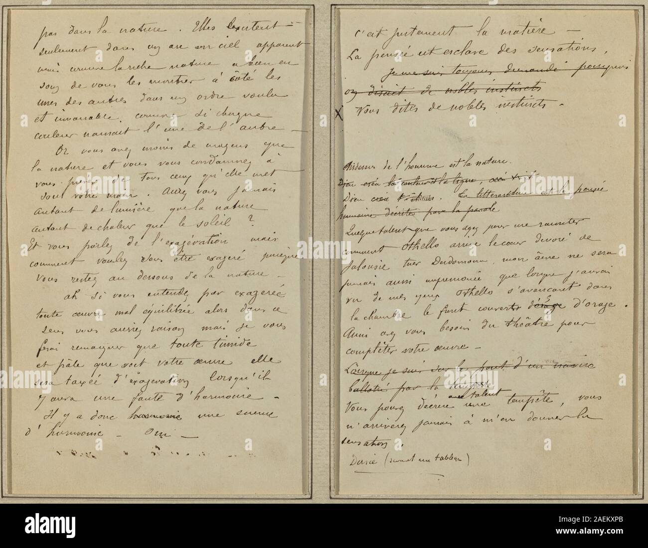 Paul Gauguin, Manuskriptseiten (verso), 1884-1888 Manuskriptseiten [verso]; 1884-1888 Stockfoto