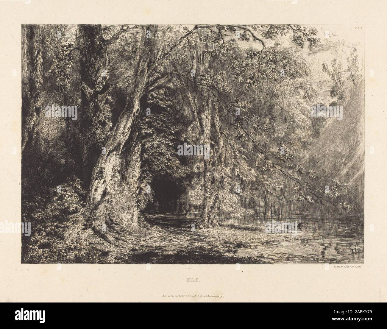 Paul Huet, L'Ile Séguin in der Flut, 1833 L'Ile Séguin in der Flut; 1833 Datum Stockfoto