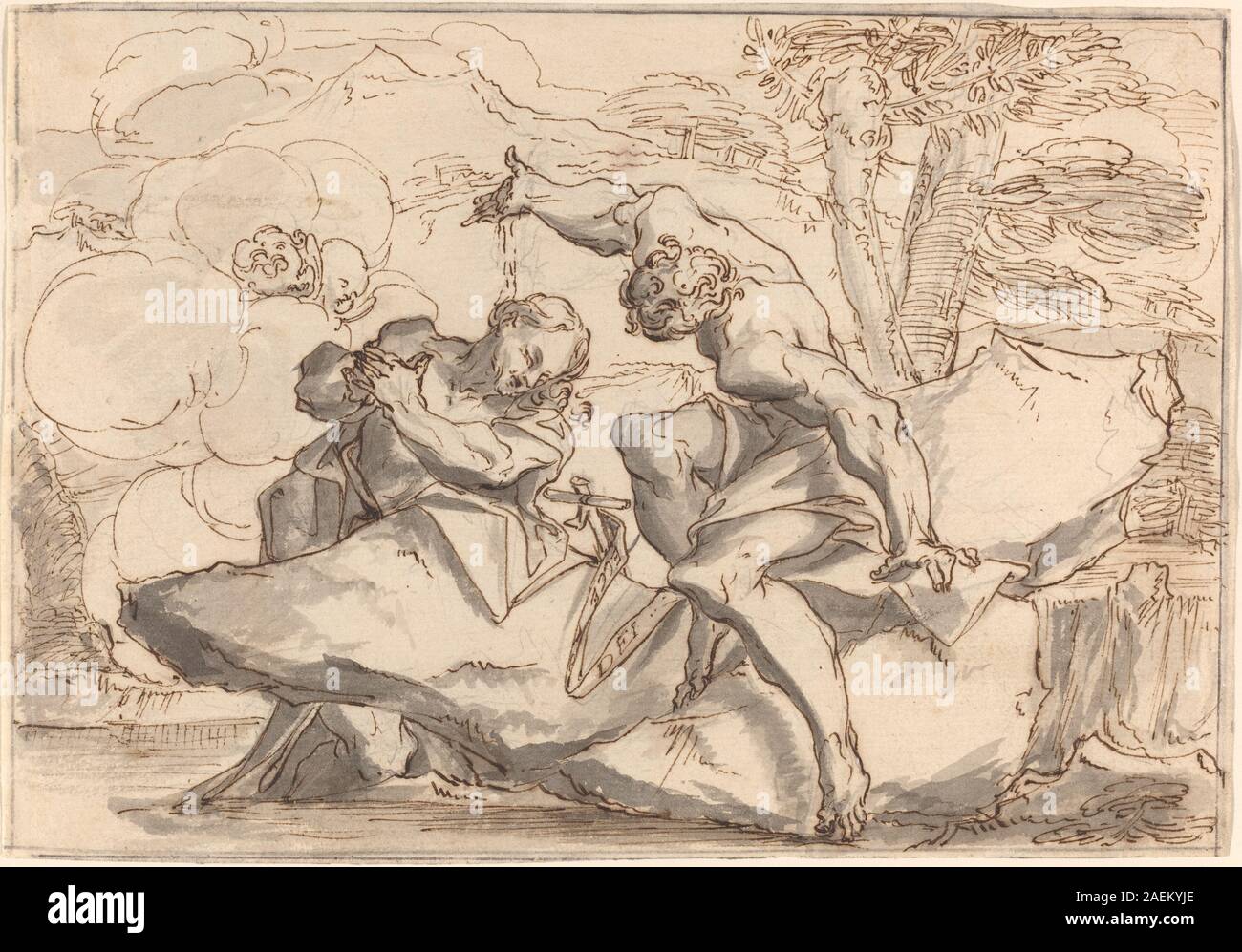 Paul Troger, Die Taufe Christi Die Taufe Christi Stockfoto