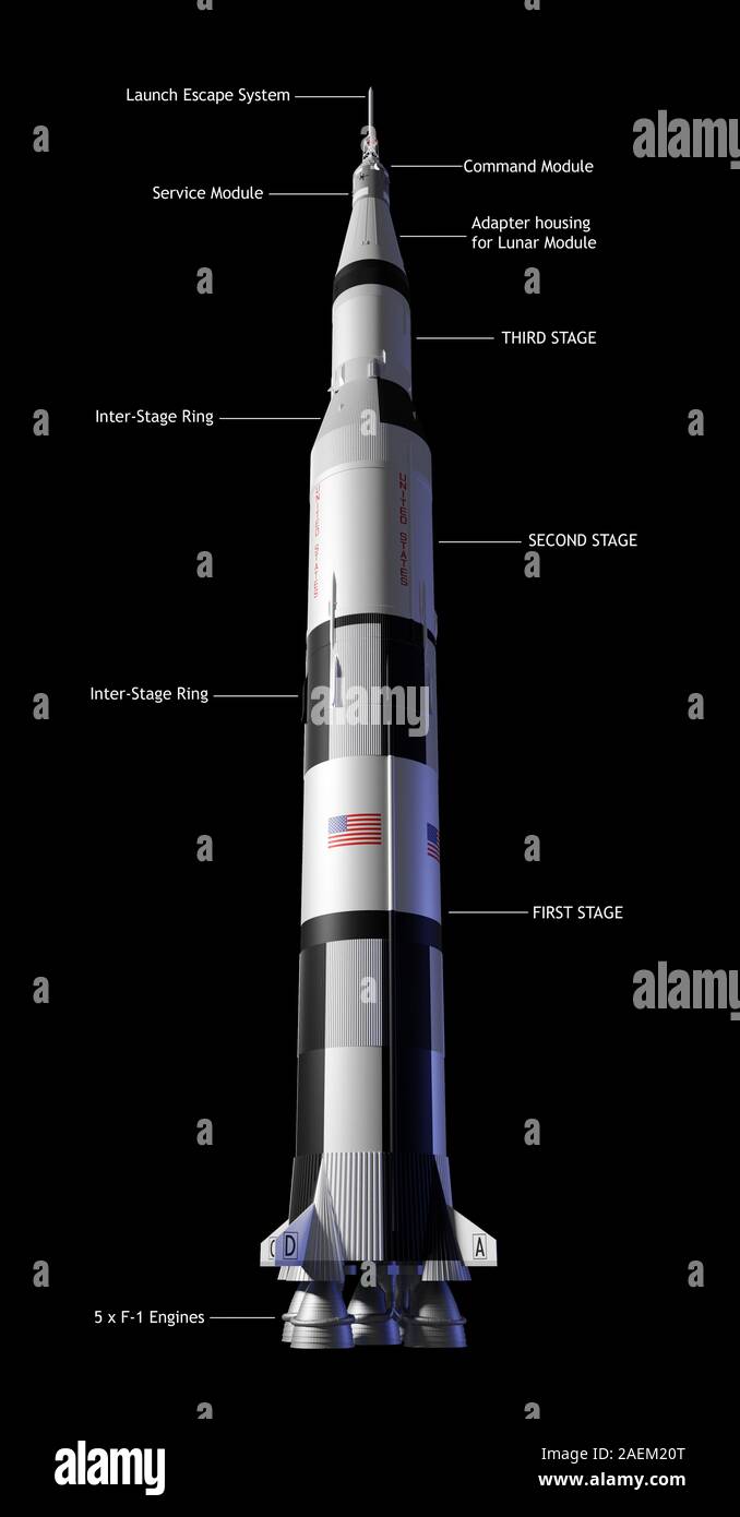 Saturn 5 Rakete, Abbildung Stockfoto