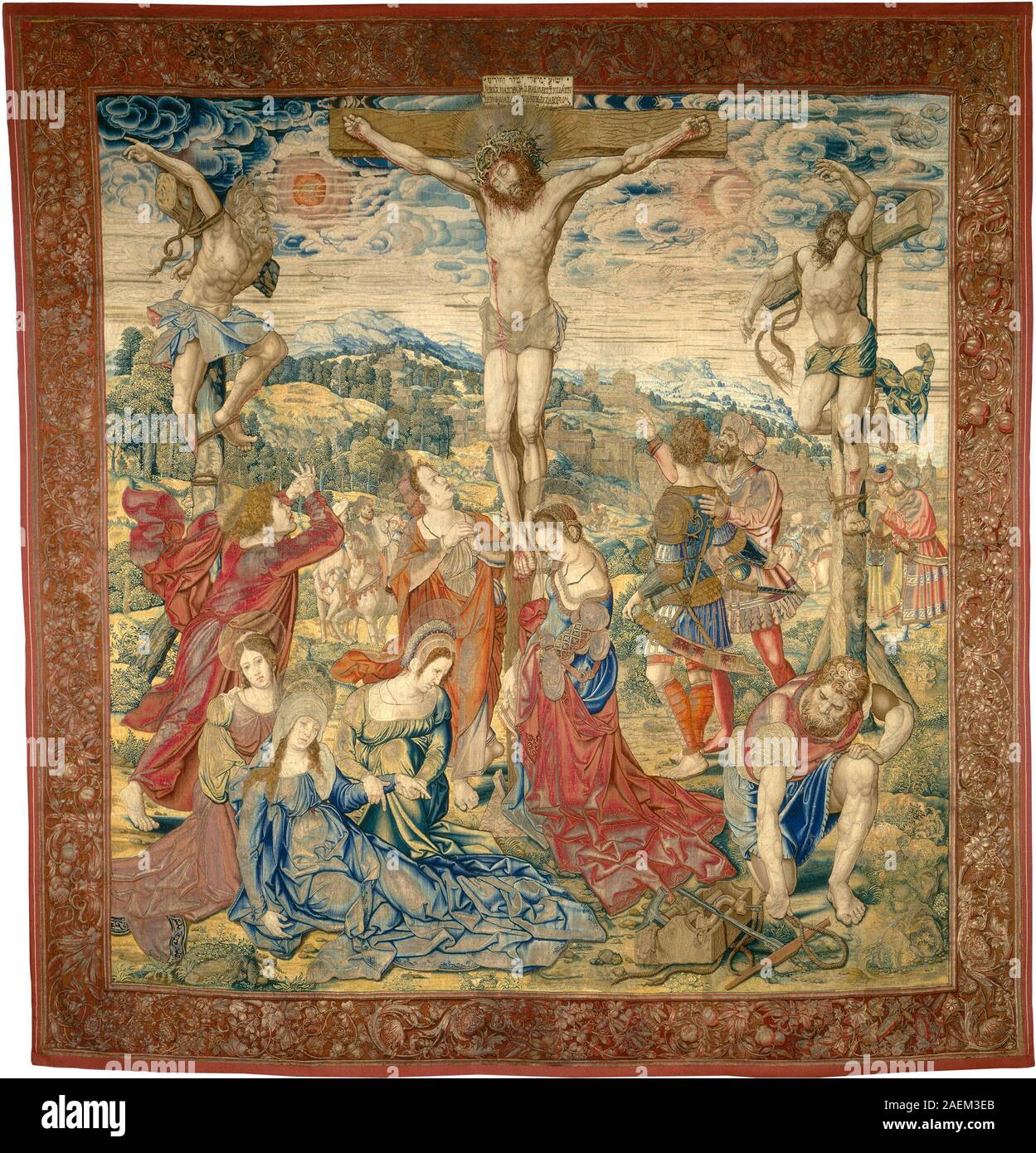 E10295. jpgPieter Pannemaker ich nachdem Bernard van Orley, die Kreuzigung, c 1520 Pieter Pannemaker ich nachdem Bernard van Orley, die Kreuzigung, Flämisch, Aktive c. 1517/1535, C. 1520, Tapestry: ungefärbte Wolle gesponnen Warp; Silber, Silber vergoldet, und Gefärbte Seide und Wolle Schuß, Widener Sammlung Stockfoto E10295. jpgPieter Pannemaker ich nachdem Bernard van Orley, die Kreuzigung, c 1520 Pieter Pannemaker ich nachdem Bernard van Orley, die Kreuzigung, Flämisch, Aktive c. 1517/1535, C. 1520, Tapestry: ungefärbte Wolle gesponnen Warp; Silber, Silber vergoldet, und Gefärbte Seide und Wolle Schuß, Widener Sammlung Stockfoto