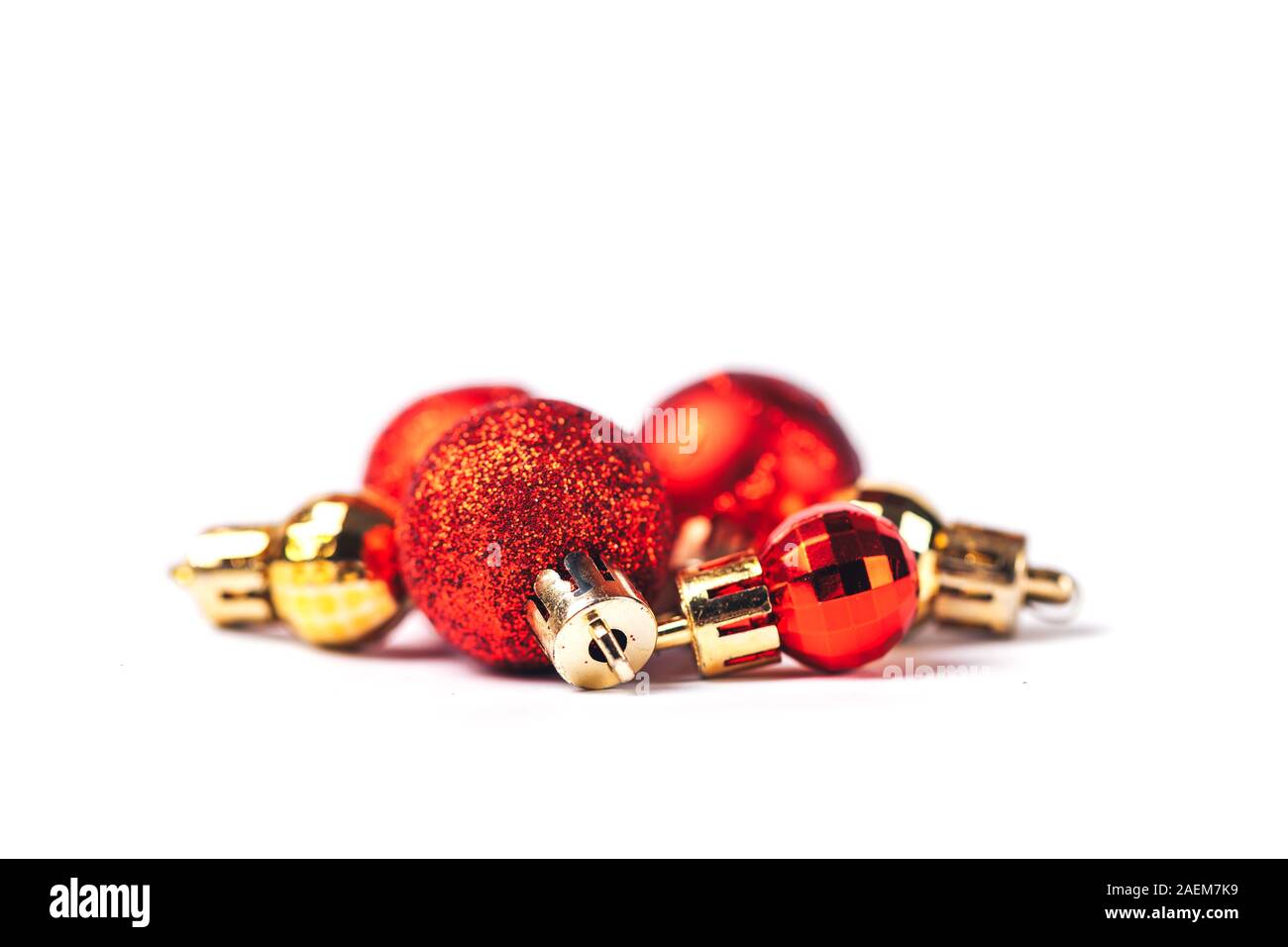 Weihnachtskugeln isoliert Stockfoto