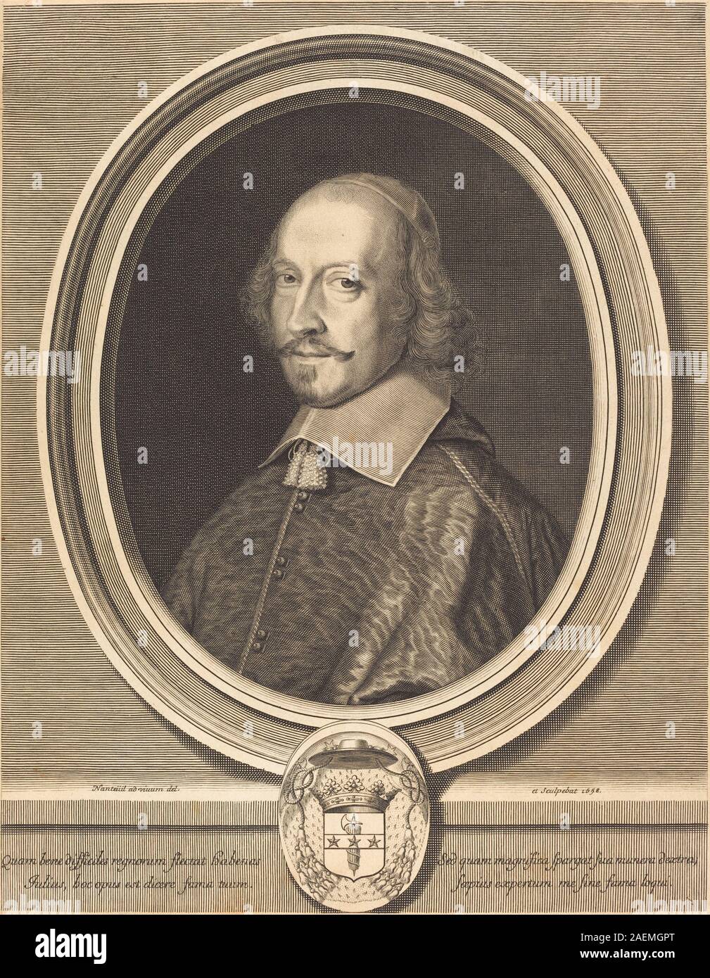 Robert Nanteuil, Kardinal Jules Mazarin, 1658, Kardinal Jules Mazarin; 1658 Datum Stockfoto
