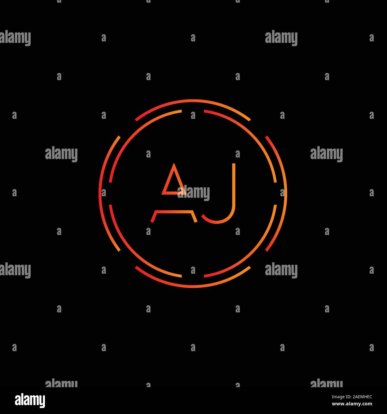 Erste AJ Schreiben Logo mit Kreativen Moderne Typografie Vektor Vorlage. Kreative abstrakte Buchstaben AJ Logo Vektor. Stock Vektor