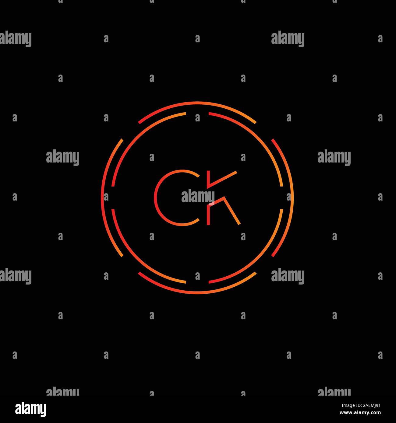 Erste CK Schreiben Logo mit Kreativen Moderne Typografie Vektor Vorlage. Kreative abstrakte Buchstaben CK Logo Vektor. Stock Vektor