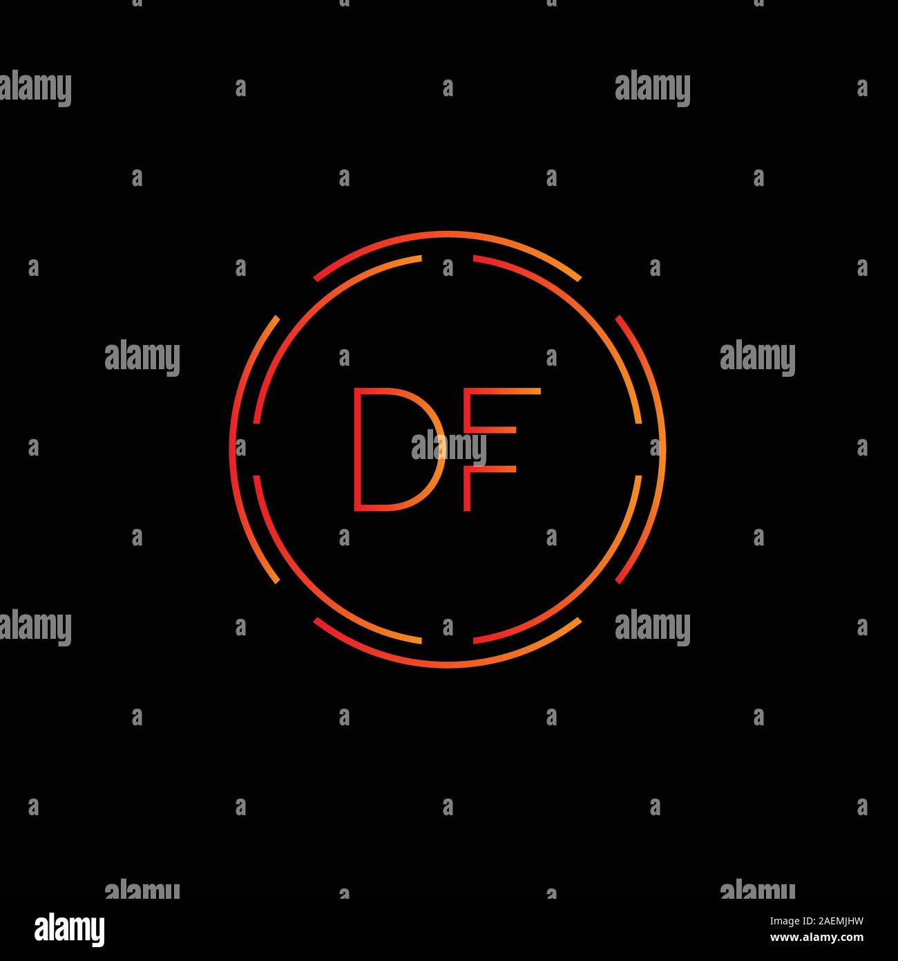Erste DF Schreiben Logo mit Kreativen Moderne Typografie Vektor Vorlage. Kreative Abstract schreiben DF Logo Vektor. Stock Vektor