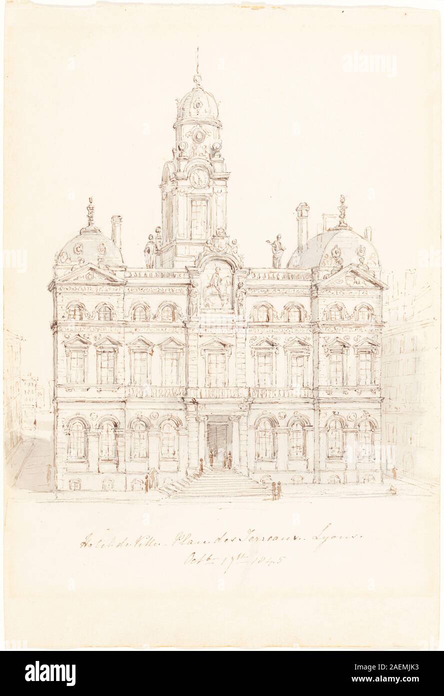 Robert Smirke, Hôtel de Ville, Place des Terreaux, Lyons, 1845, Hôtel de Ville, Place des Terreaux, Lyon; 1845 Datum Stockfoto