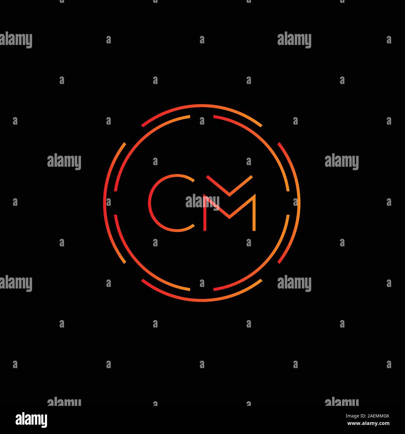 Die ersten CM Brief Logo mit Kreativen Moderne Typografie Vektor Vorlage. Kreative abstrakte Buchstaben CM Logo Vektor. Stock Vektor
