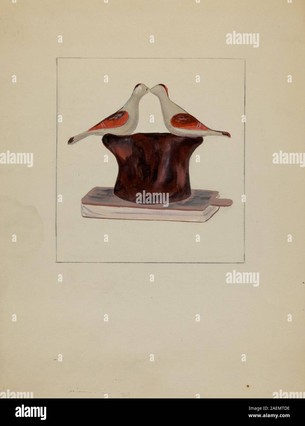 Ruth Bialostosky, Pa Deutsche Spielzeug Lovebirds, c 1936, Pa Deutsche Spielzeug Lovebirds; circa 1936 Datum Stockfoto