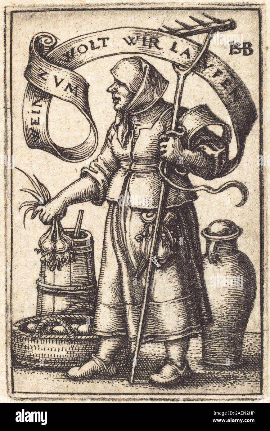 Sebald Beham, der Markt Frau (rechts), dem Markt Frau [Rechts] Stockfoto