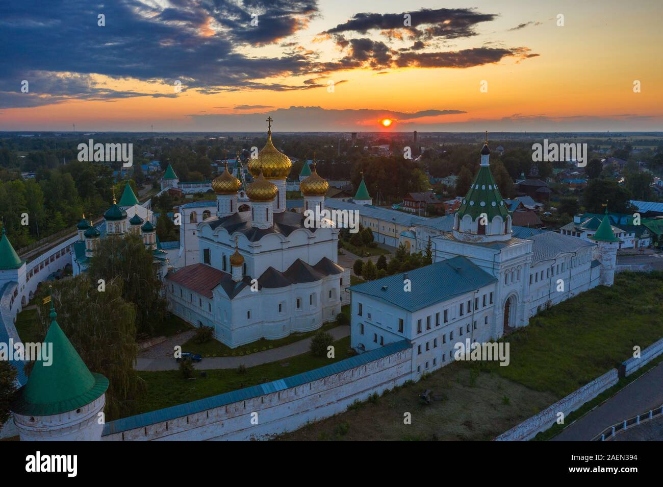 Ipatievsky Kloster in Kostroma Sonnenuntergang Stockfoto