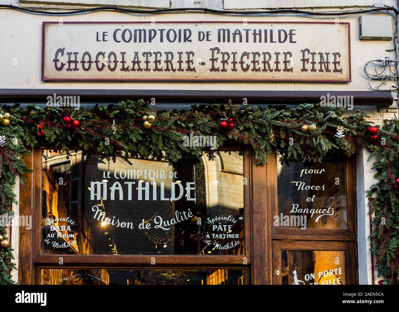 Le Comptoire de Mathilde shop, Brüssel, Belgien Stockfoto