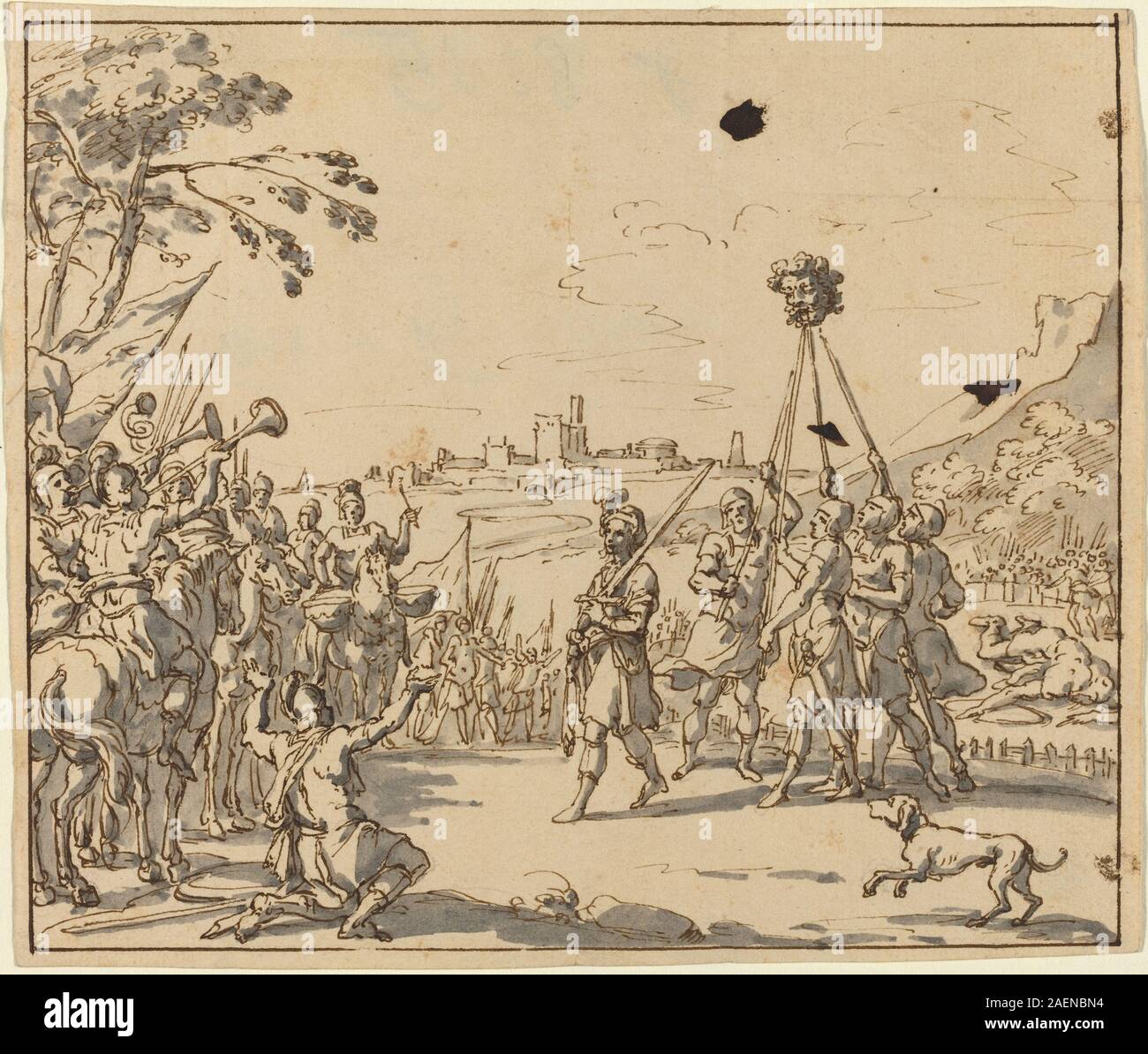 Stil von Jan Luyken, der Sieg von David, c 1700, der Sieg von David; c. 1700 Stockfoto