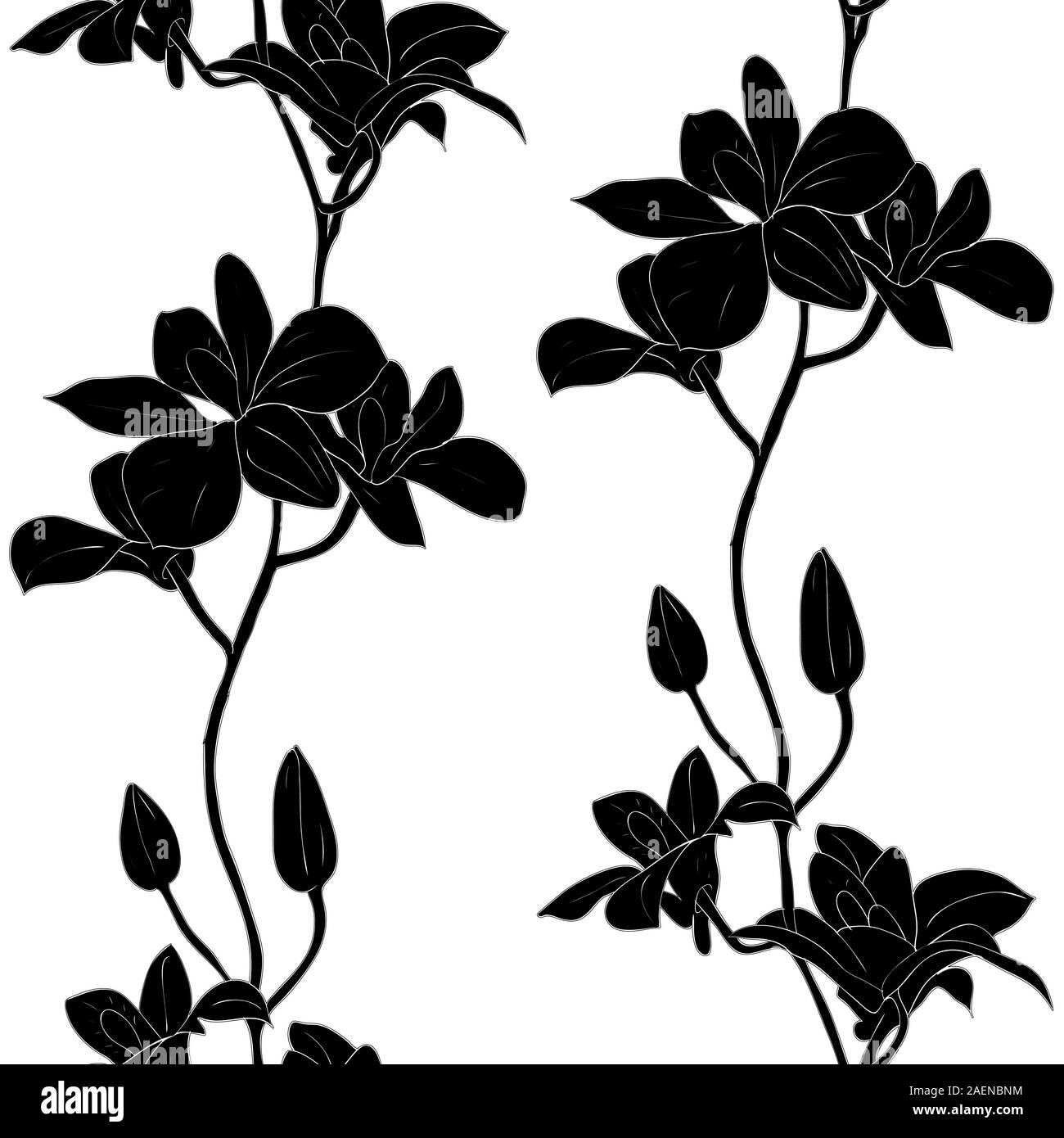 Vektor nahtlose Hintergrund mit Orchideen Stock Vektor