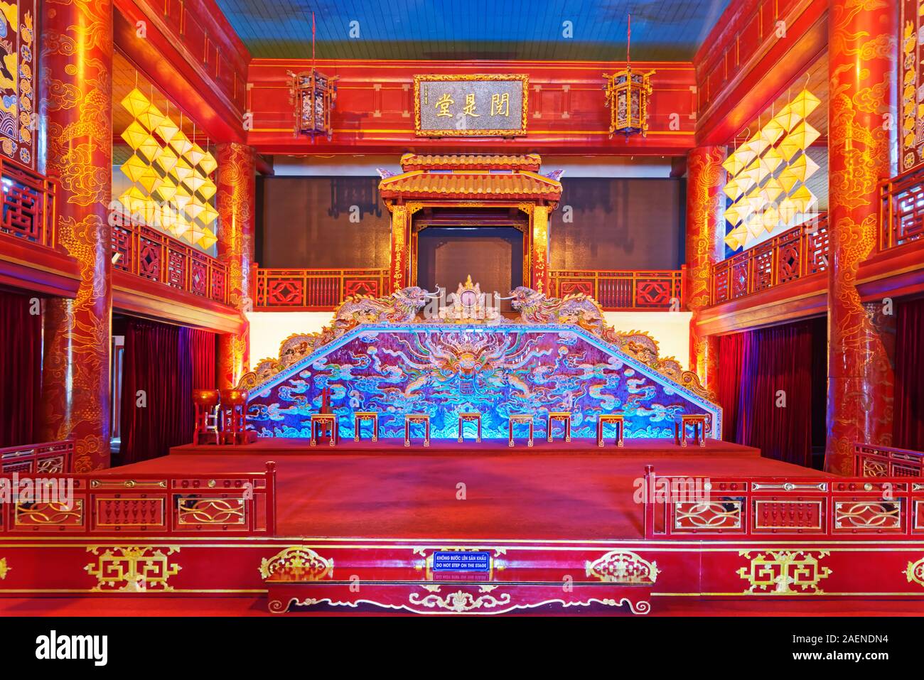 Duyet Duong Thi House, Royal Theater in der Verbotenen Stadt (Imperial Purple Zitadelle) in Hue, Vietnam Stockfoto