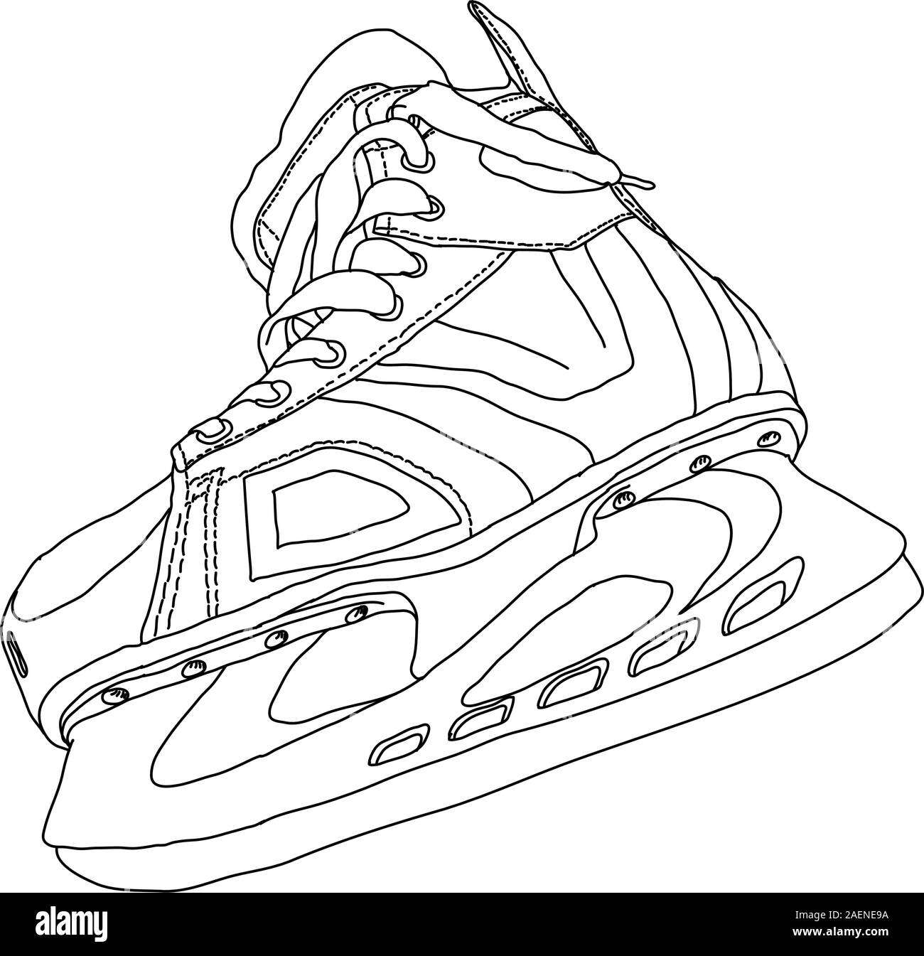 Herren Hockey Schlittschuhe von hand gezeichnet Stock Vektor