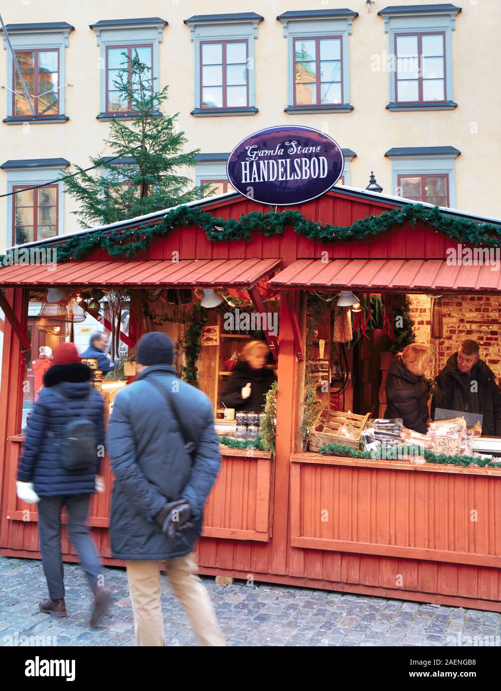 Weihnachtsmarkt am Stortorget, Gamla Stan (Altstadt von Stockholm), Stockholm, Schweden, Skandinavien Stockfoto