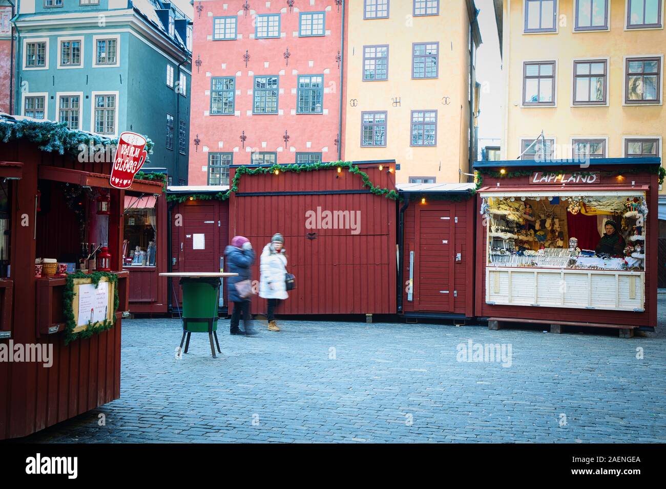 Weihnachtsmarkt am Stortorget, Gamla Stan (Altstadt von Stockholm), Stockholm, Schweden, Skandinavien Stockfoto