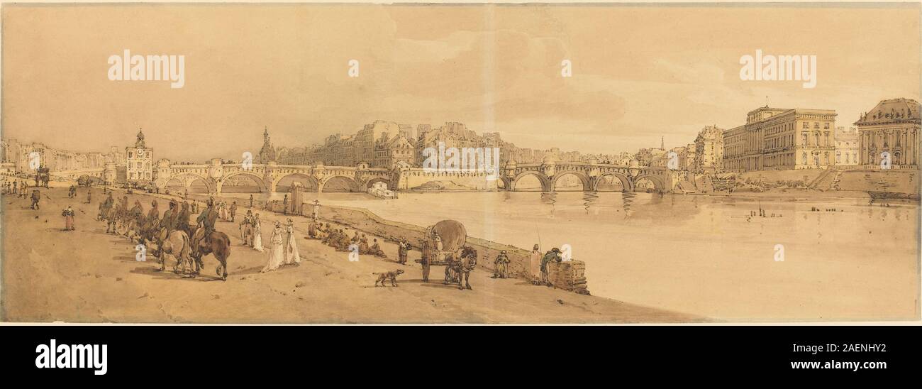 Thomas Girtin, ein Blick auf die Pont Neuf, die Minze, etc. - Pl 8, veröffentlicht 1802, Blick von der Pont Neuf, die Minze, etc.: pl.8; veröffentlicht 1802 Stockfoto