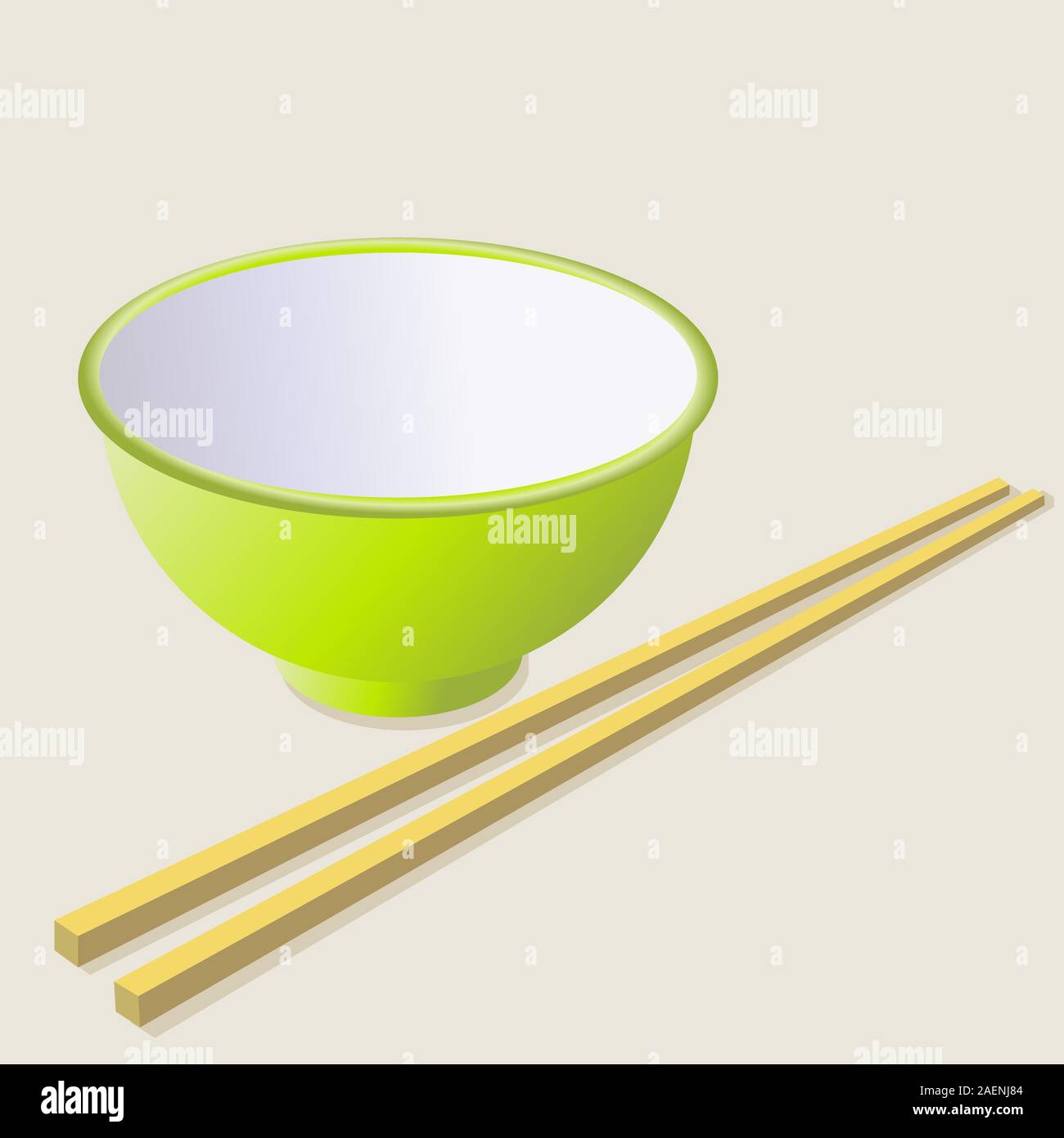 Keramik-Becher mit Holzstöcken. Vektor-Illustration. Stock Vektor