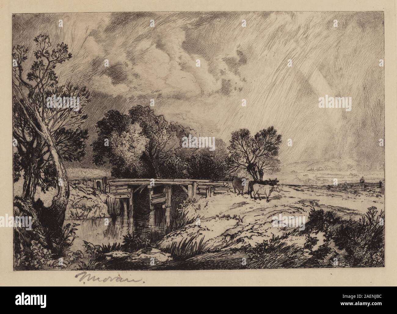 Thomas Moran, eine rustikale Brücke, 1879, eine rustikale Brücke; 1879 Datum Stockfoto
