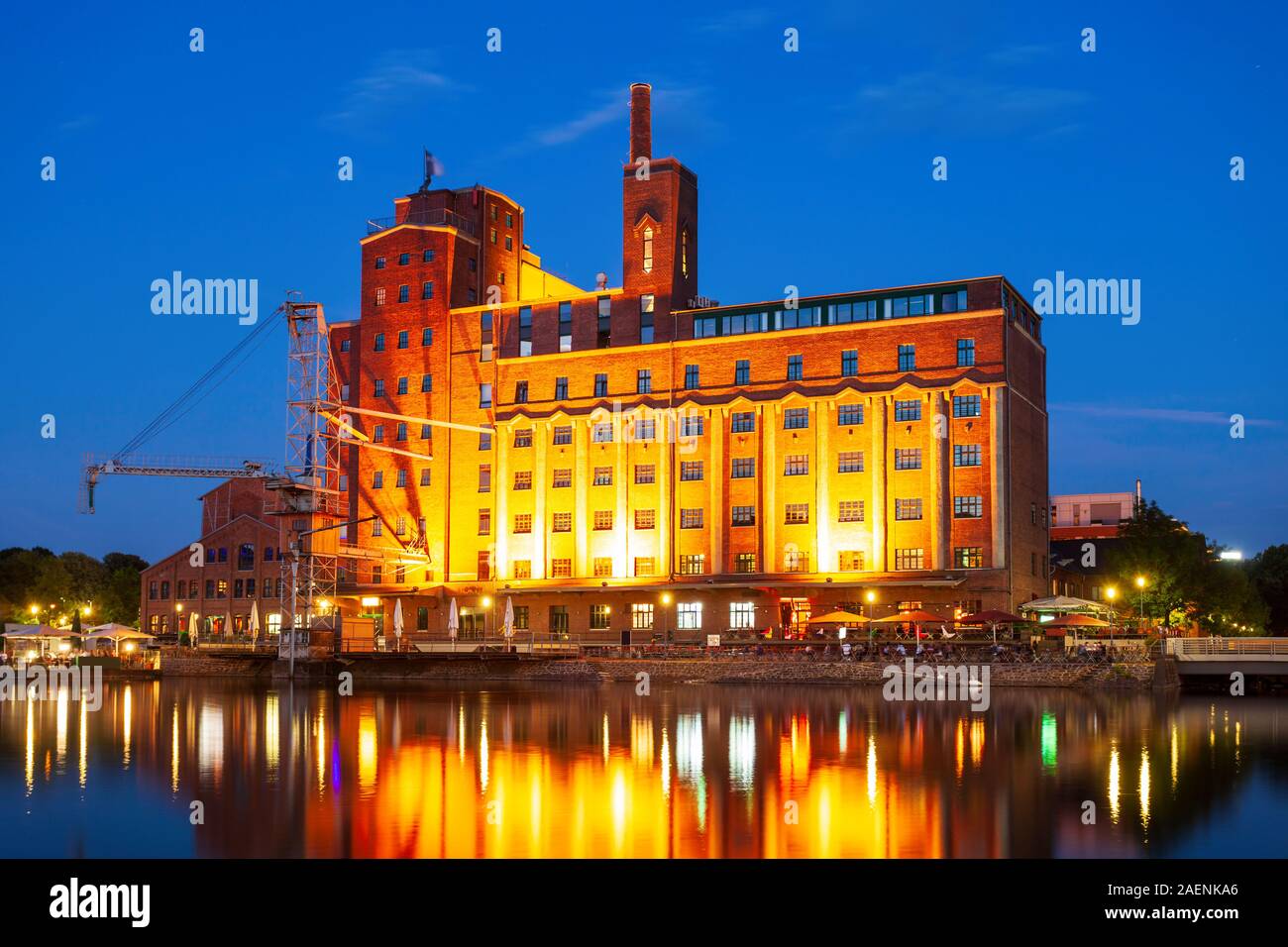 Innenhafen oder Inner Harbor District in der Stadt Duisburg, Deutschland Stockfoto