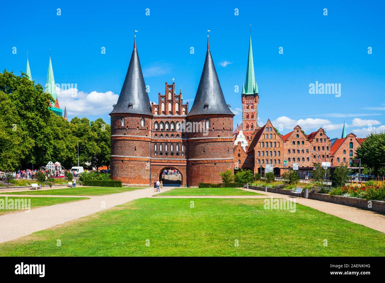 Holstentor oder Holstein Tor oder später Holstentor ist ein Stadttor und Museum in der Lübecker Altstadt in Deutschland Stockfoto