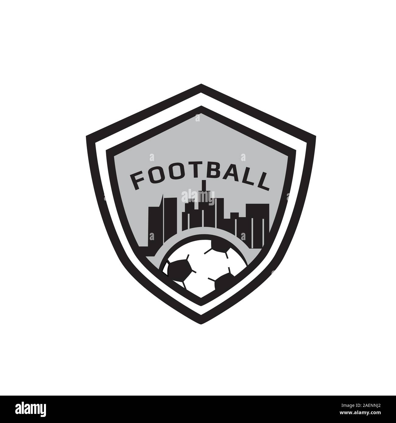 Fußball-Vektor Logo. Fussball Logo. Fußball-Symbol. Fußball-Emblem. Fußball-Abzeichen Stock Vektor