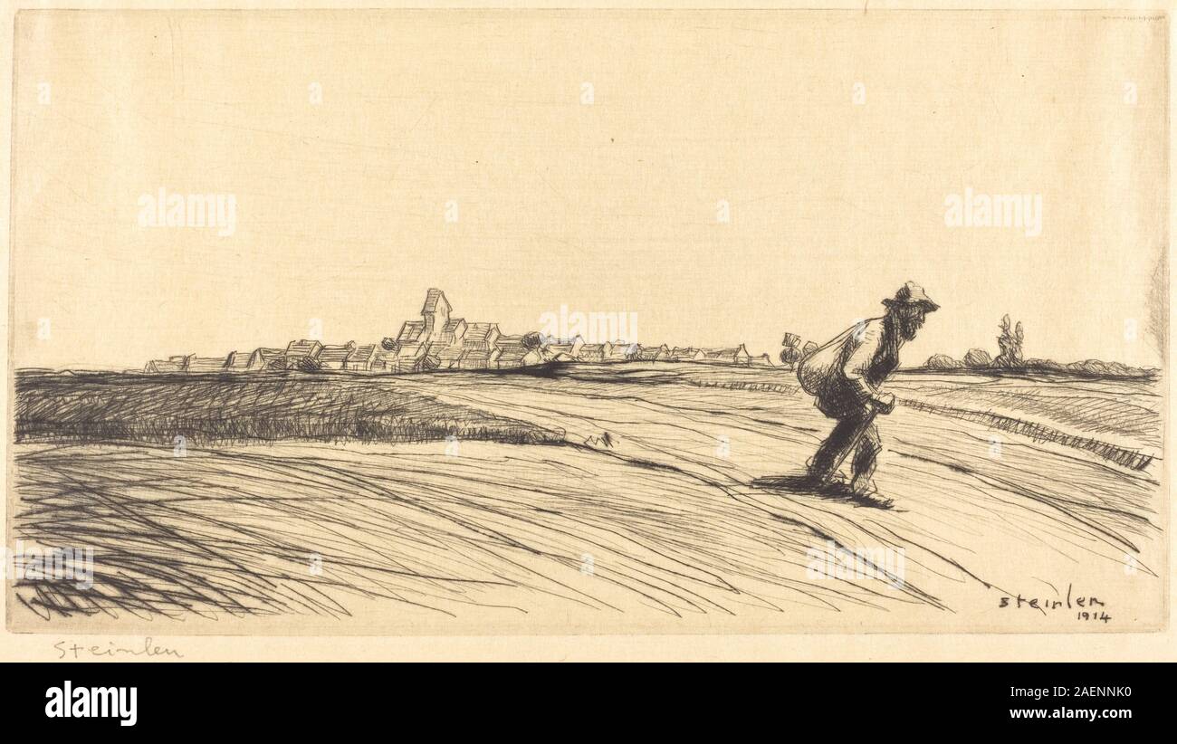 Théophile Alexandre Steinlen, Tramp mit Bündel (Le chemineau a La Besace), 1914, Tramp mit Bündel (Le chemineau a La Besace); 1914 Datum Stockfoto